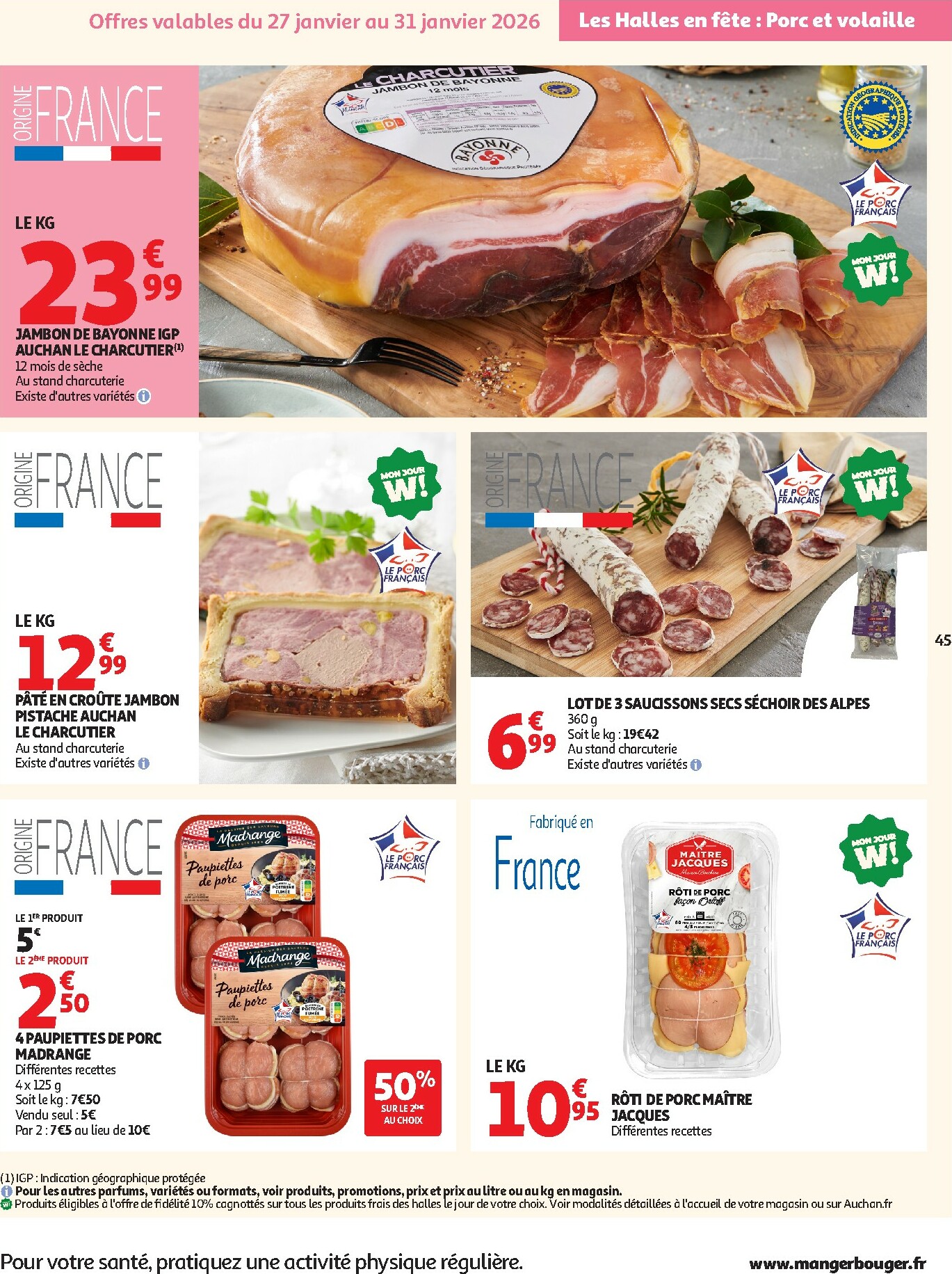 auchan - Catalogue Auchan - Tops produits, top prix valable du 27/01 au 08/02 - page: 45