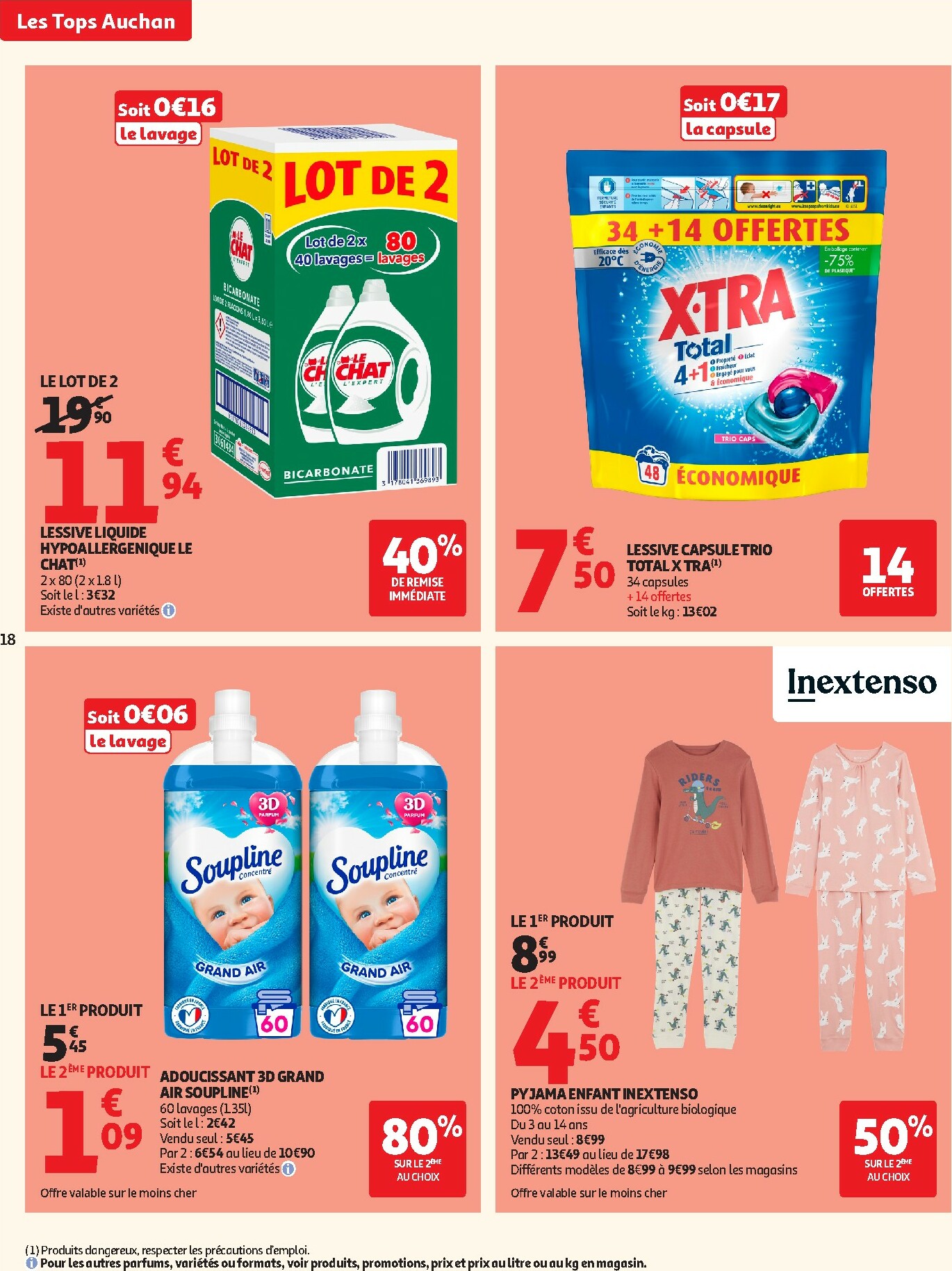 auchan - Catalogue Auchan - Tops produits, top prix valable du 27/01 au 08/02 - page: 18