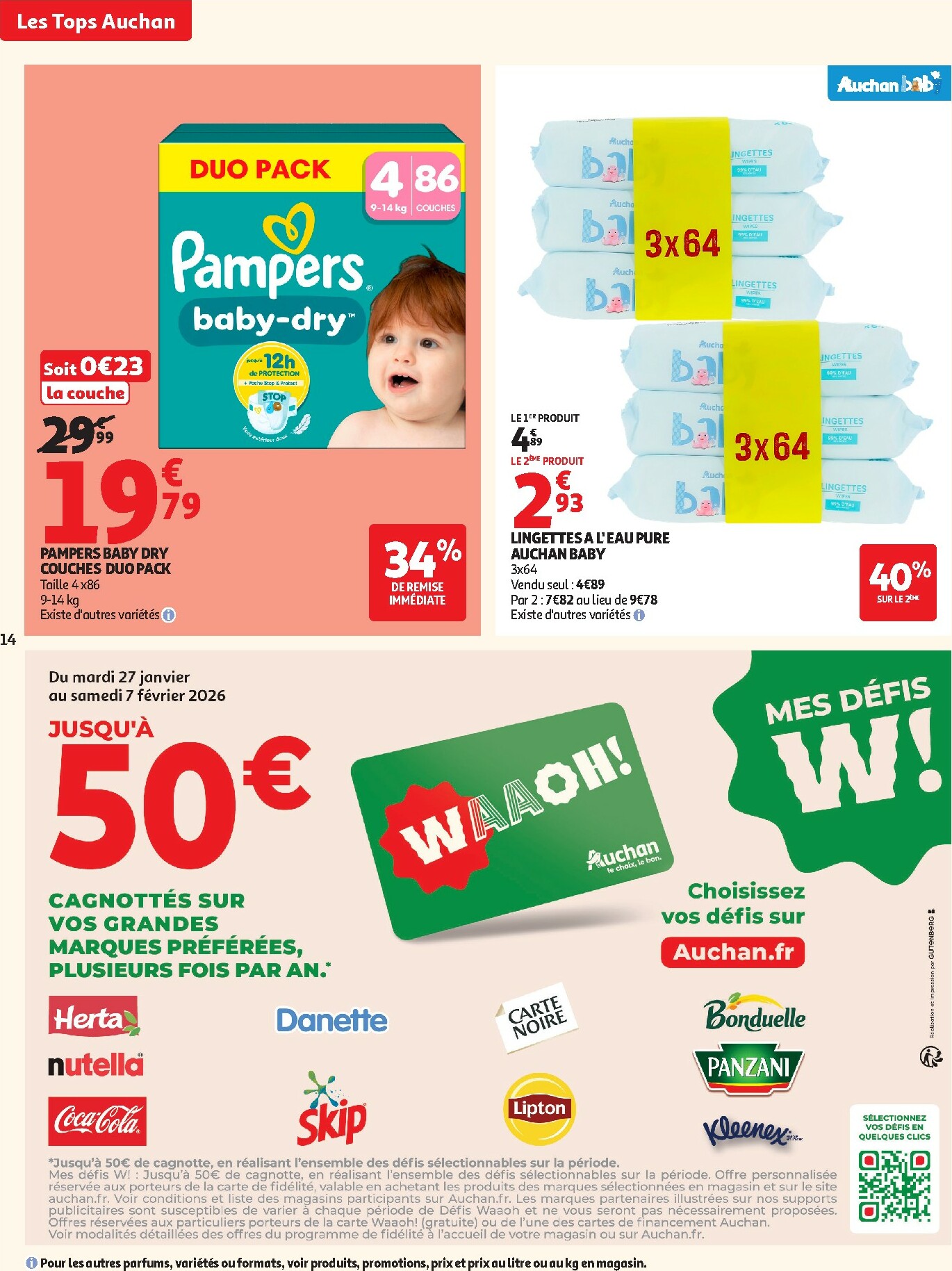 auchan - Catalogue Auchan Supermarché - Tops produits super valable du 27/01 au 07/02 - page: 14