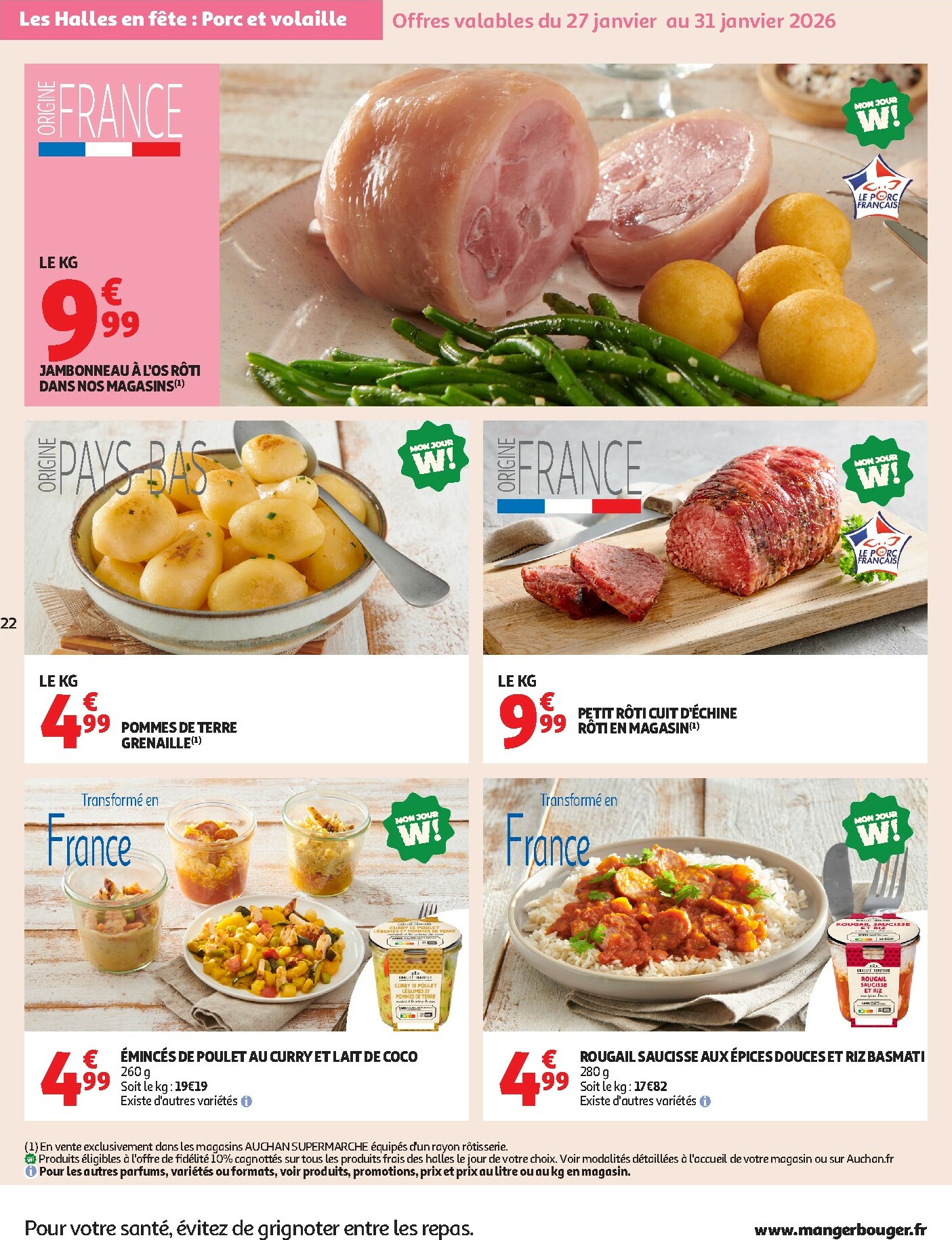 auchan - Catalogue Auchan Supermarché - Tops produits super valable du 27/01 au 07/02 - page: 22