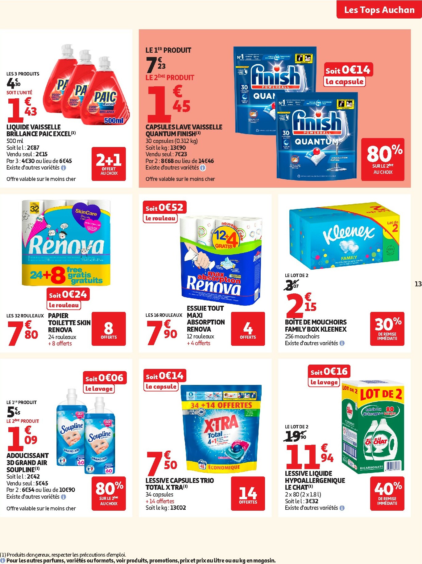 auchan - Catalogue Auchan Supermarché - Tops produits super valable du 27/01 au 07/02 - page: 13