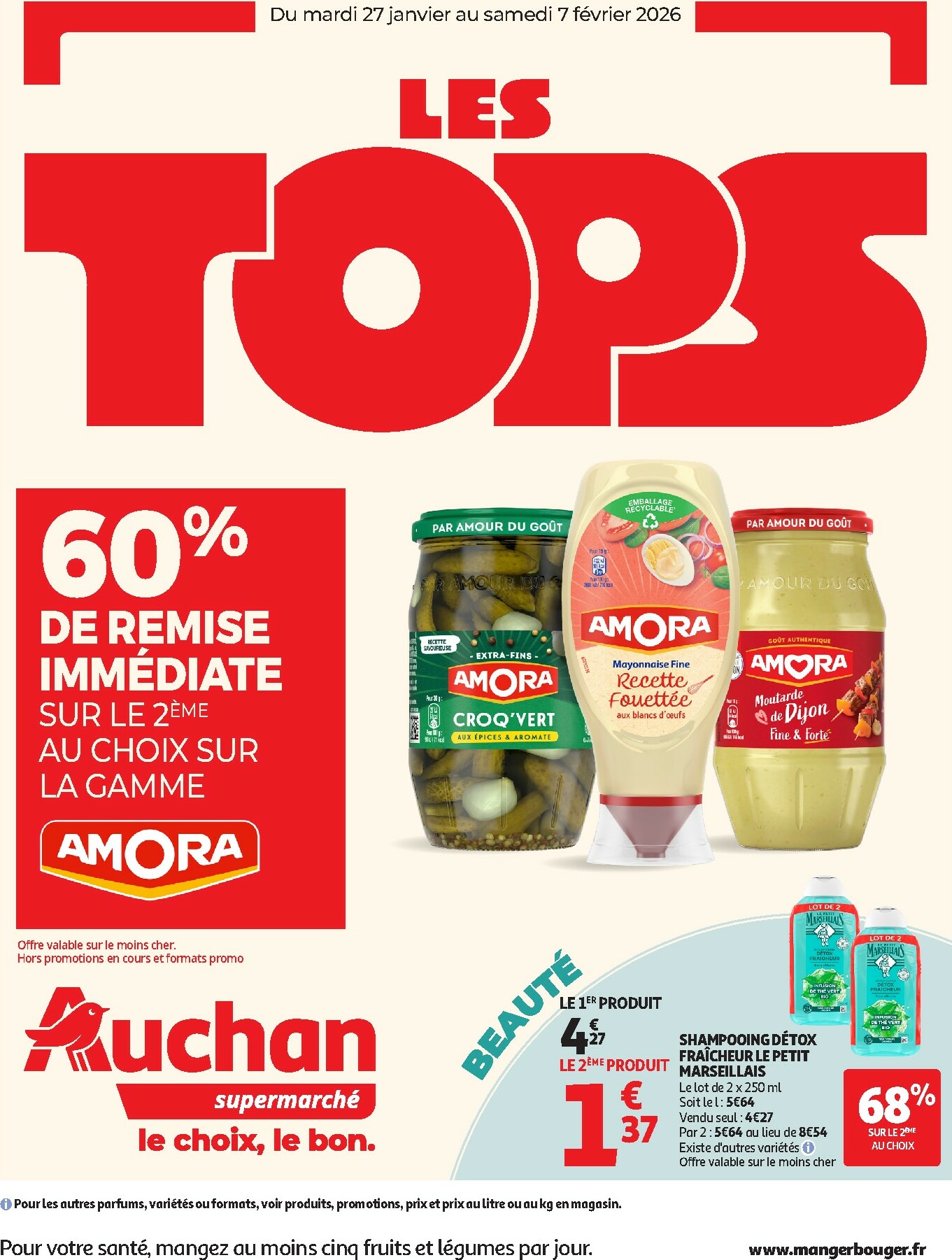 auchan - Catalogue Auchan Supermarché - Tops produits super valable du 27/01 au 07/02
