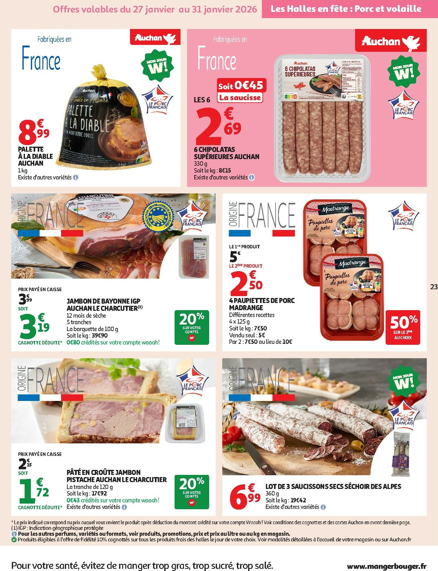auchan - Catalogue Auchan Supermarché - Tops produits super valable du 27/01 au 07/02 - page: 23