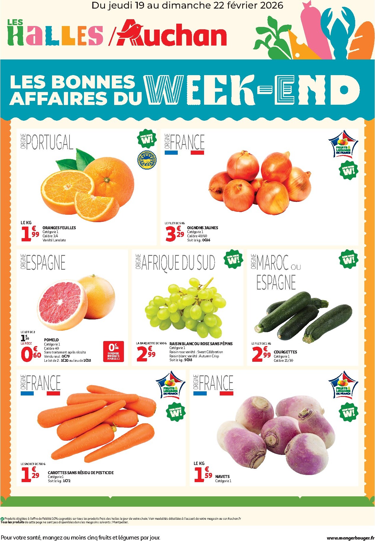 auchan - Catalogue Auchan - Les bons plans du week-end dans votre hyper valable du 19/02/2026 au 22/02/2026