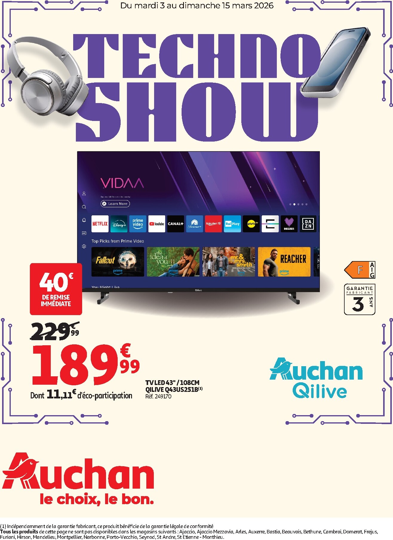 auchan - Catalogue Auchan - High tech électroménager valable du 03/03/2026 au 15/03/2026