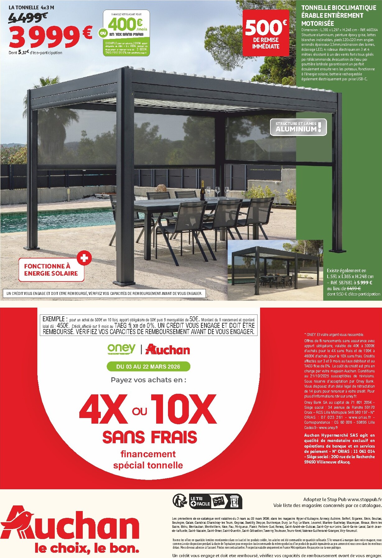 auchan - Catalogue Auchan - Nos tonnelles bioclimatiques valable du 03/03/2026 au 22/03/2026 - page: 4