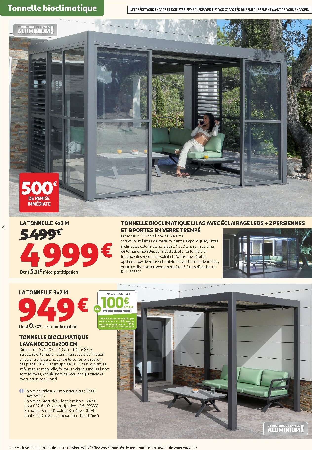 auchan - Catalogue Auchan - Nos tonnelles bioclimatiques valable du 03/03/2026 au 22/03/2026 - page: 2