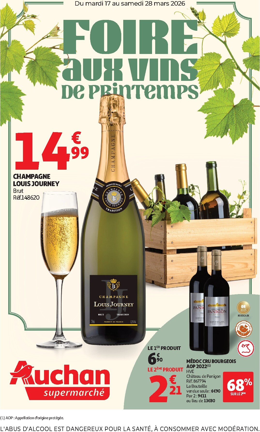 auchan - Catalogue Auchan Supermarché - Foire aux vins valable du 17/03/2026 au 28/03/2026