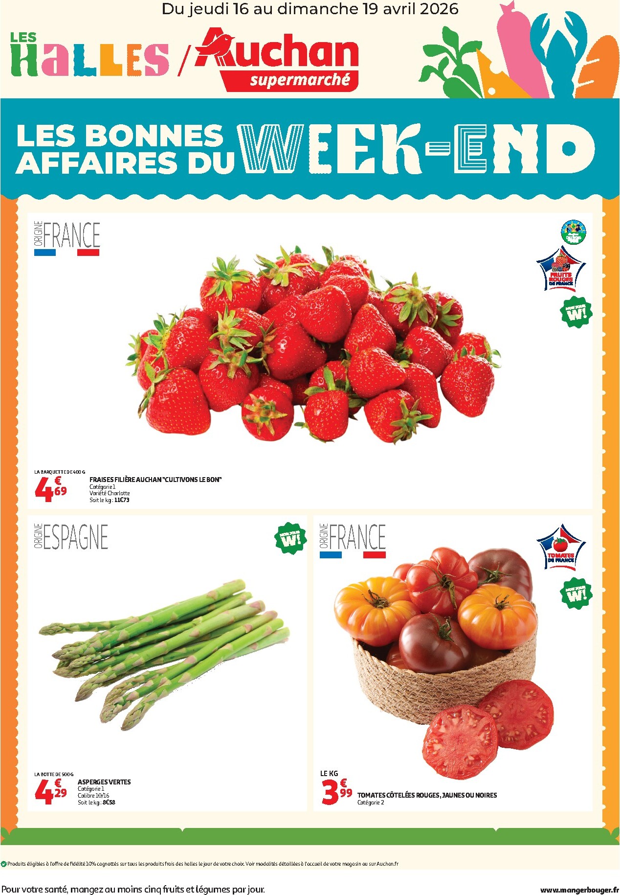 auchan - Current Auchan Supermarché - Les bons plans du week-end leaflet valid from de jeudi 16/04/2026 to du dimanche 19/04/2026