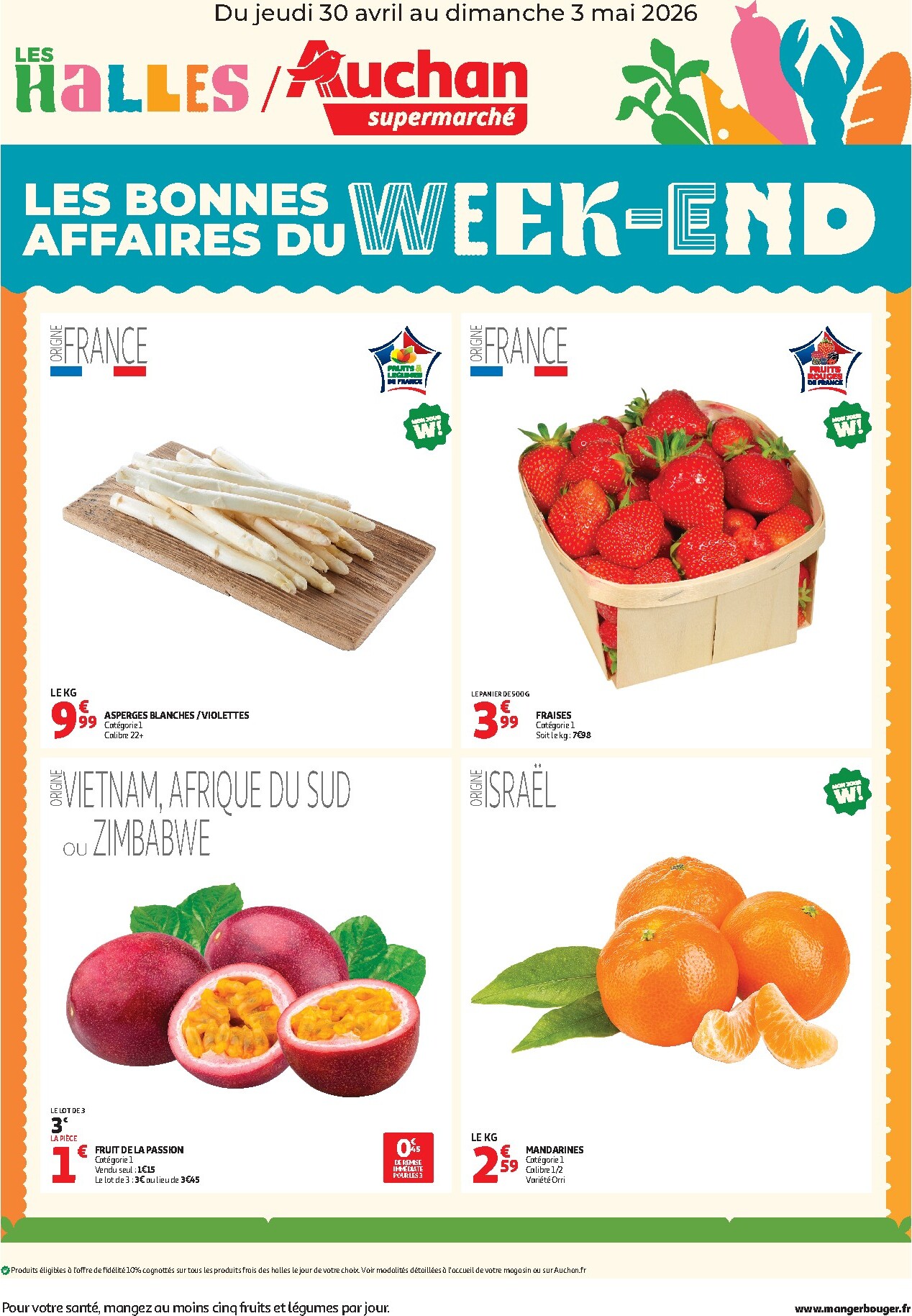 auchan - Current Auchan Supermarché - Les bons plans du week-end leaflet valid from de jeudi 30/04/2026 to du dimanche 03/05/2026