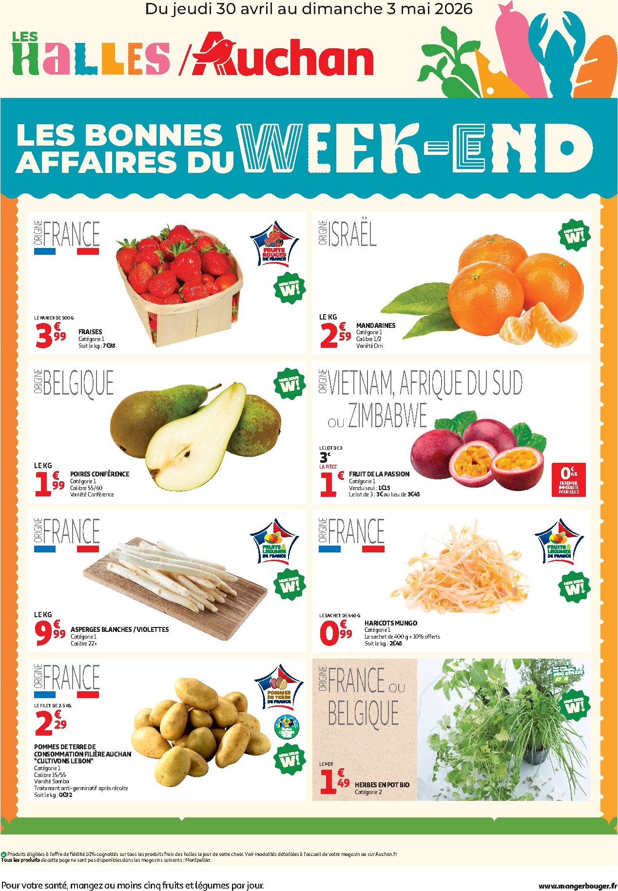 auchan - Current Auchan - Les bons plans du week-end leaflet valid from de jeudi 30/04/2026 to du dimanche 03/05/2026
