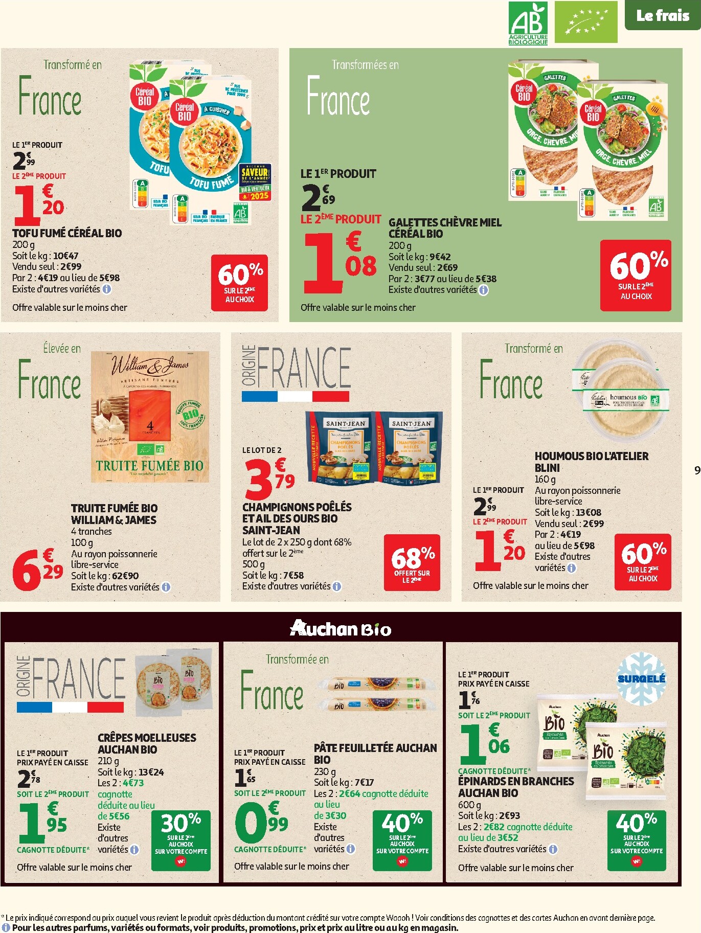 auchan - Flyer Auchan - Sélection bio pour la semaine prochaine du du mardi 05/05/2026 au du dimanche 17/05/2026 - page: 9