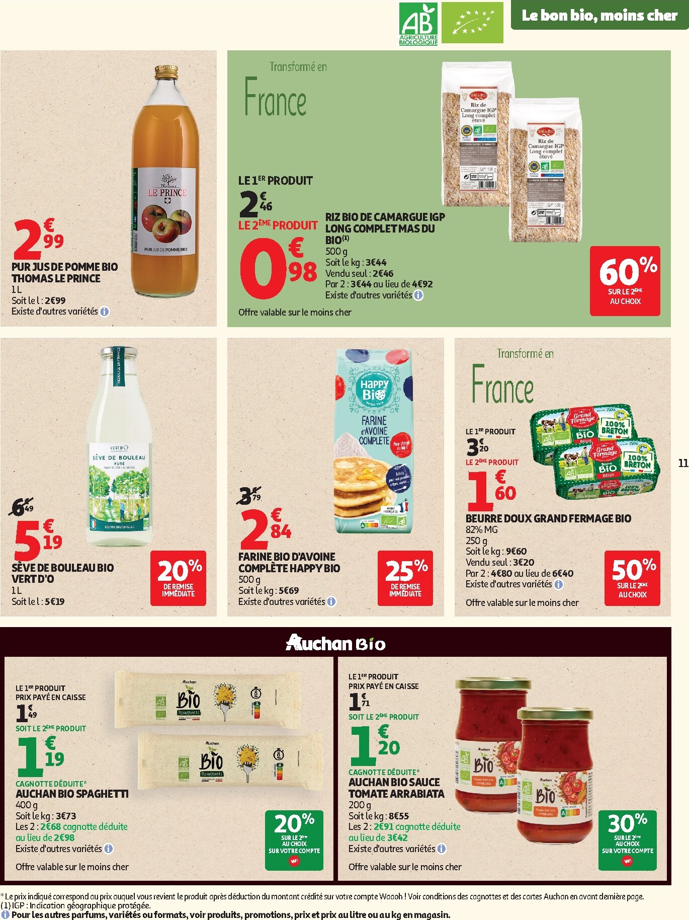 auchan - Flyer Auchan - Sélection bio pour la semaine prochaine du du mardi 05/05/2026 au du dimanche 17/05/2026 - page: 11