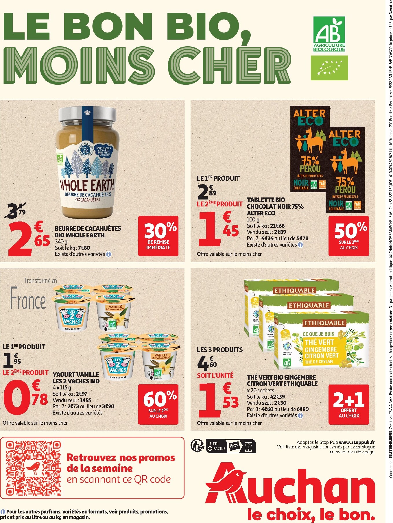 auchan - Flyer Auchan - Sélection bio pour la semaine prochaine du du mardi 05/05/2026 au du dimanche 17/05/2026 - page: 20