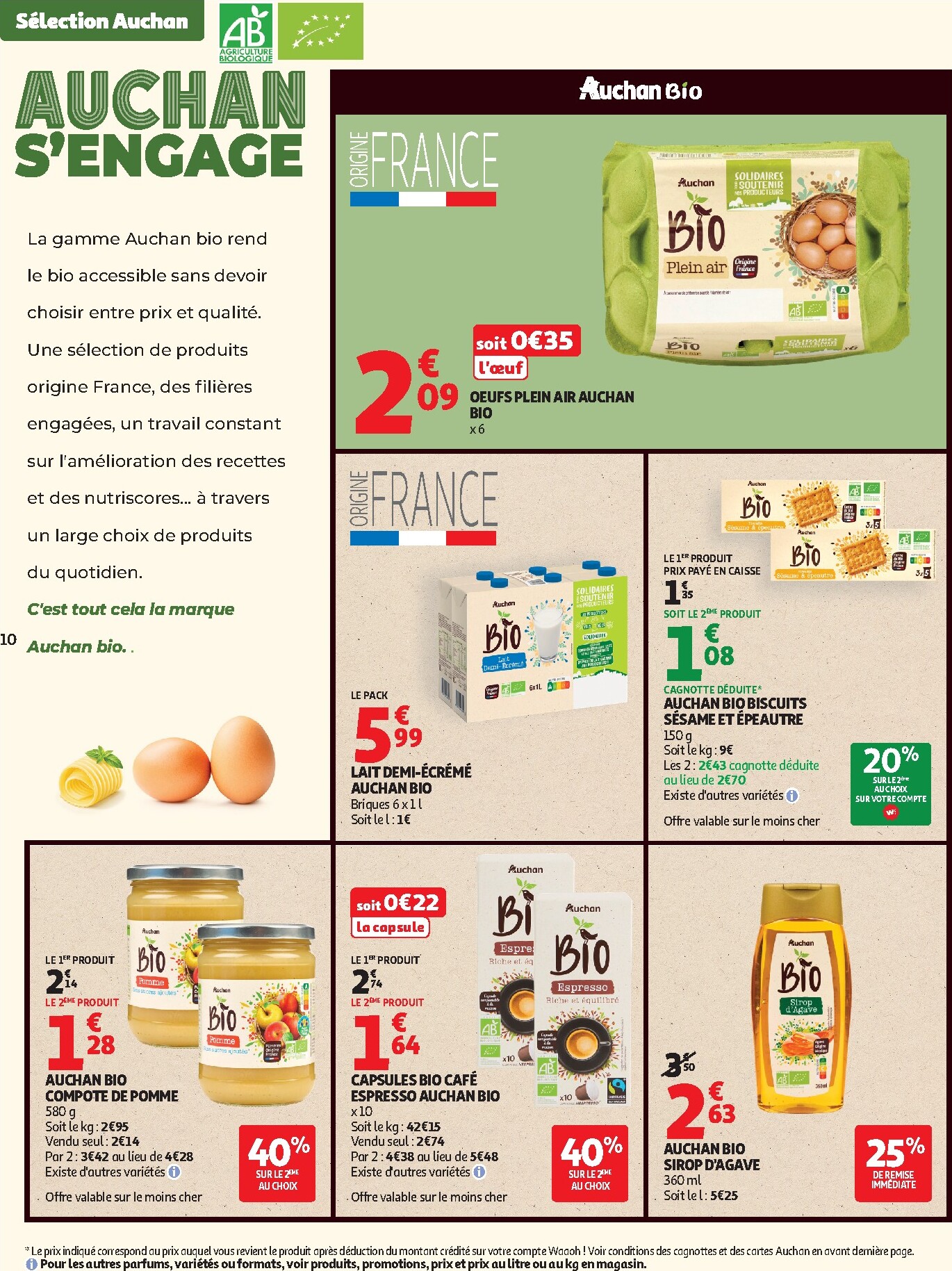 auchan - Flyer Auchan - Sélection bio pour la semaine prochaine du du mardi 05/05/2026 au du dimanche 17/05/2026 - page: 10