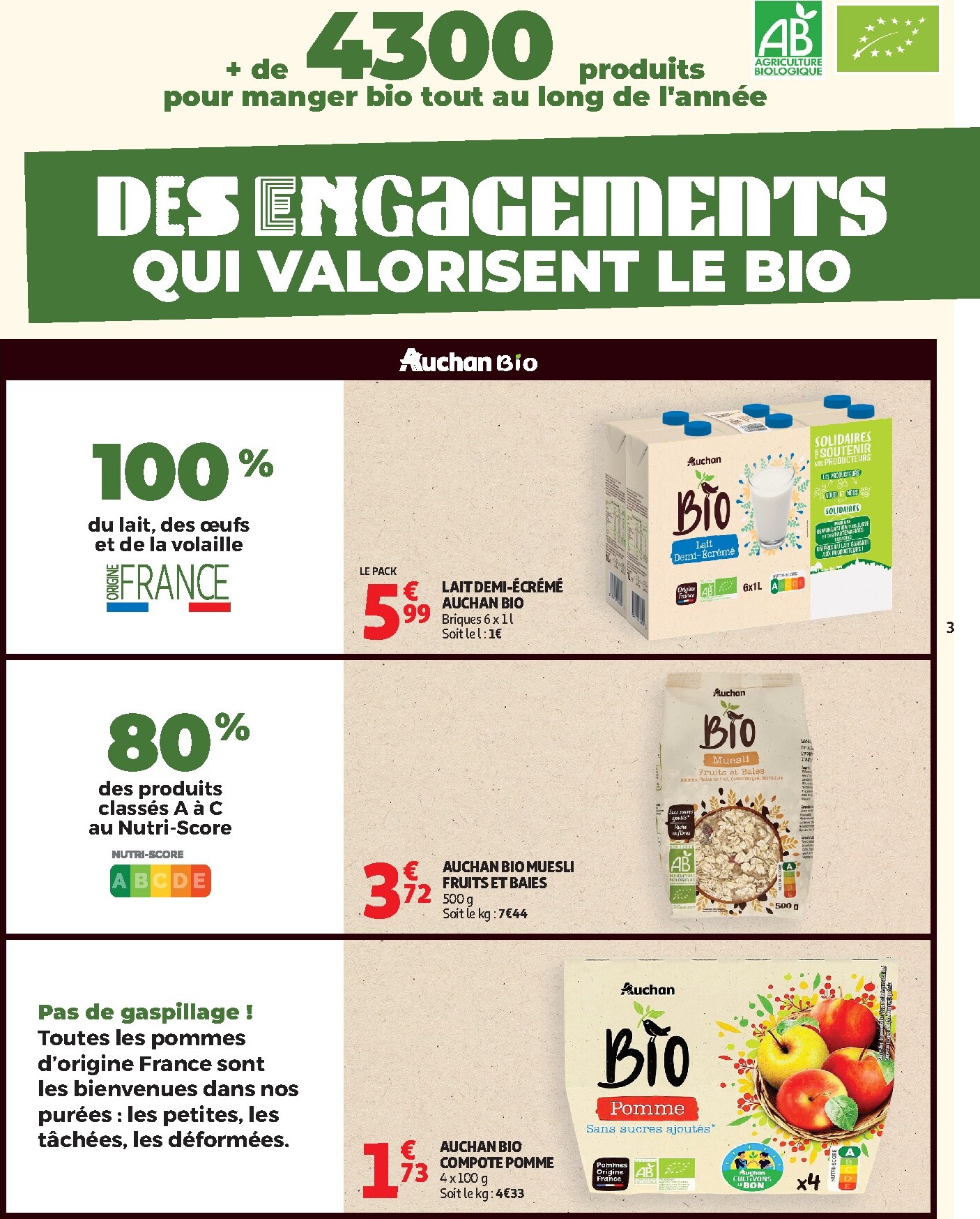 auchan - Flyer Auchan - Sélection bio pour la semaine prochaine du du mardi 05/05/2026 au du dimanche 17/05/2026 - page: 3