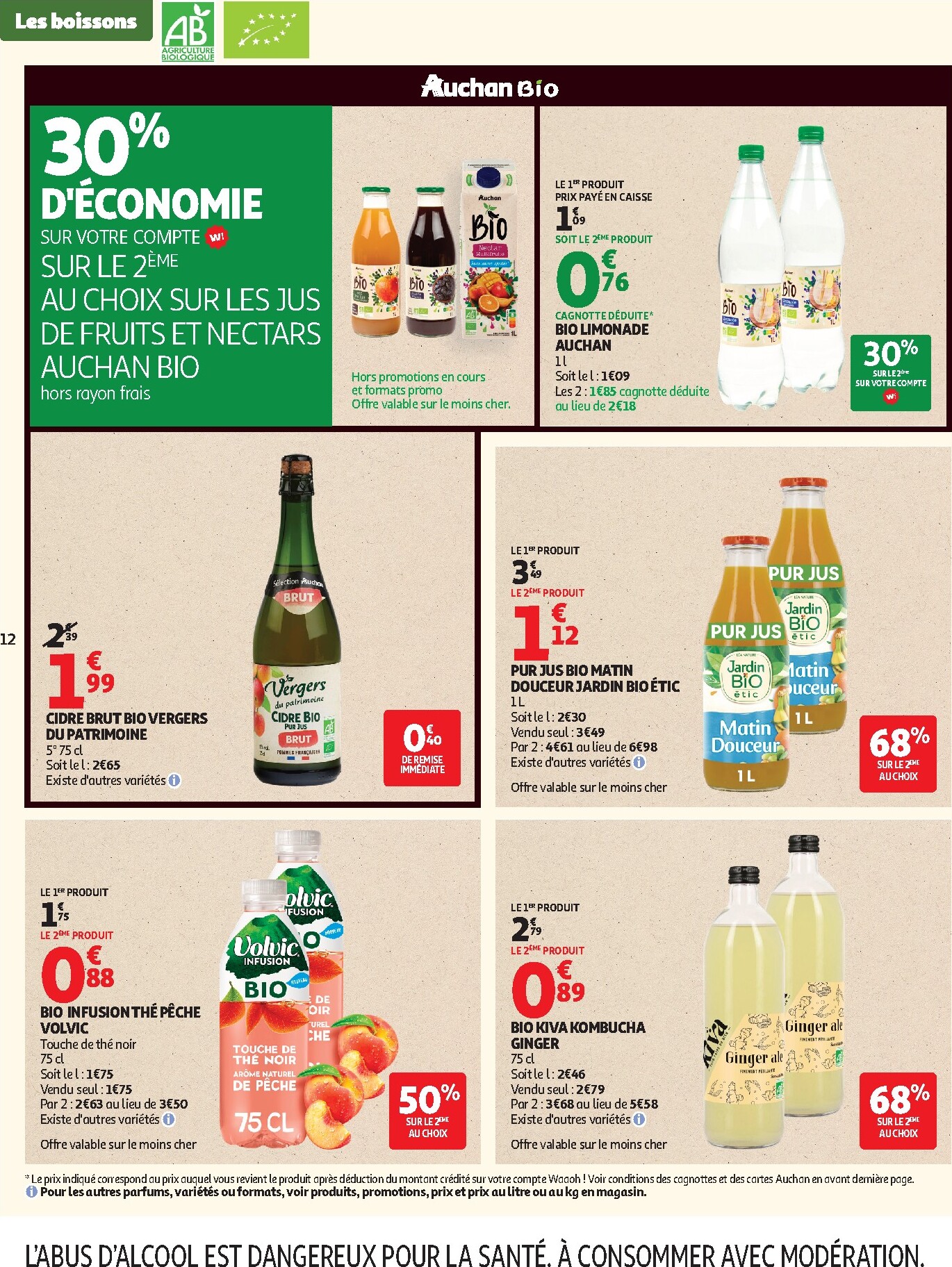 auchan - Flyer Auchan - Sélection bio pour la semaine prochaine du du mardi 05/05/2026 au du dimanche 17/05/2026 - page: 12