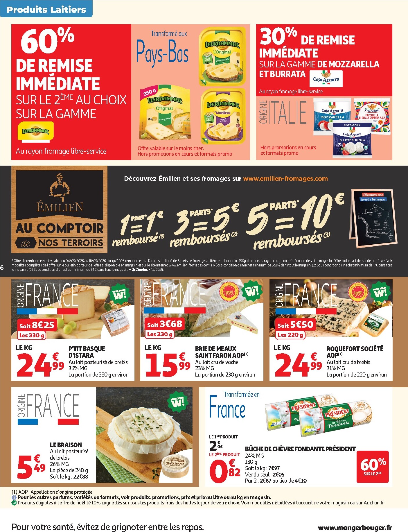 auchan - Flyer Auchan Supermarché - Produits laitiers pour la semaine prochaine du du mardi 05/05/2026 au du samedi 16/05/2026 - page: 6