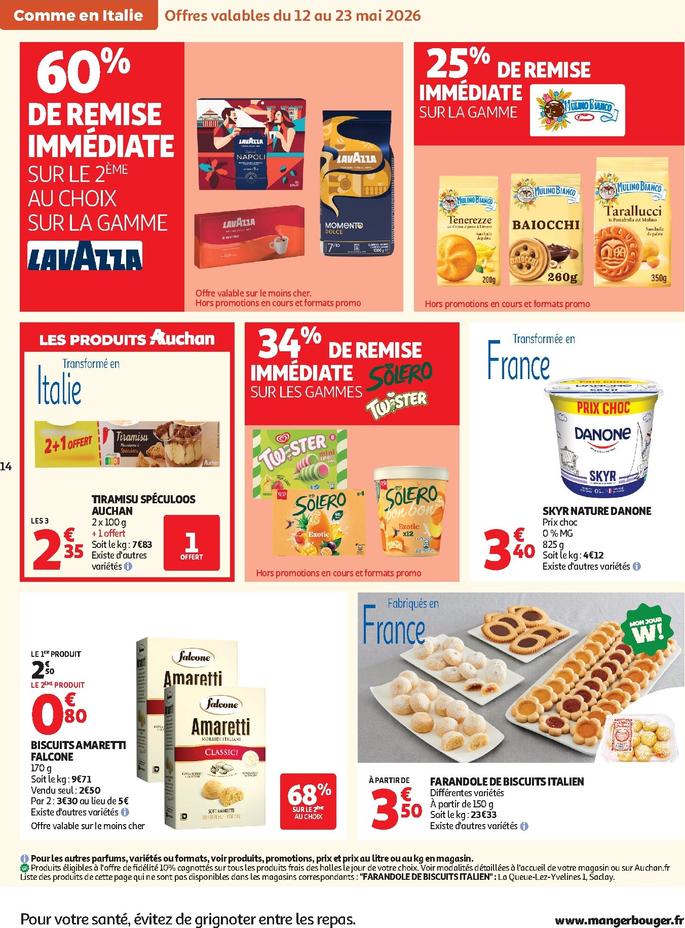 auchan - Flyer Auchan Supermarché - Saveurs Italie supers pour la semaine prochaine du du mardi 12/05/2026 au du samedi 16/05/2026 - page: 14