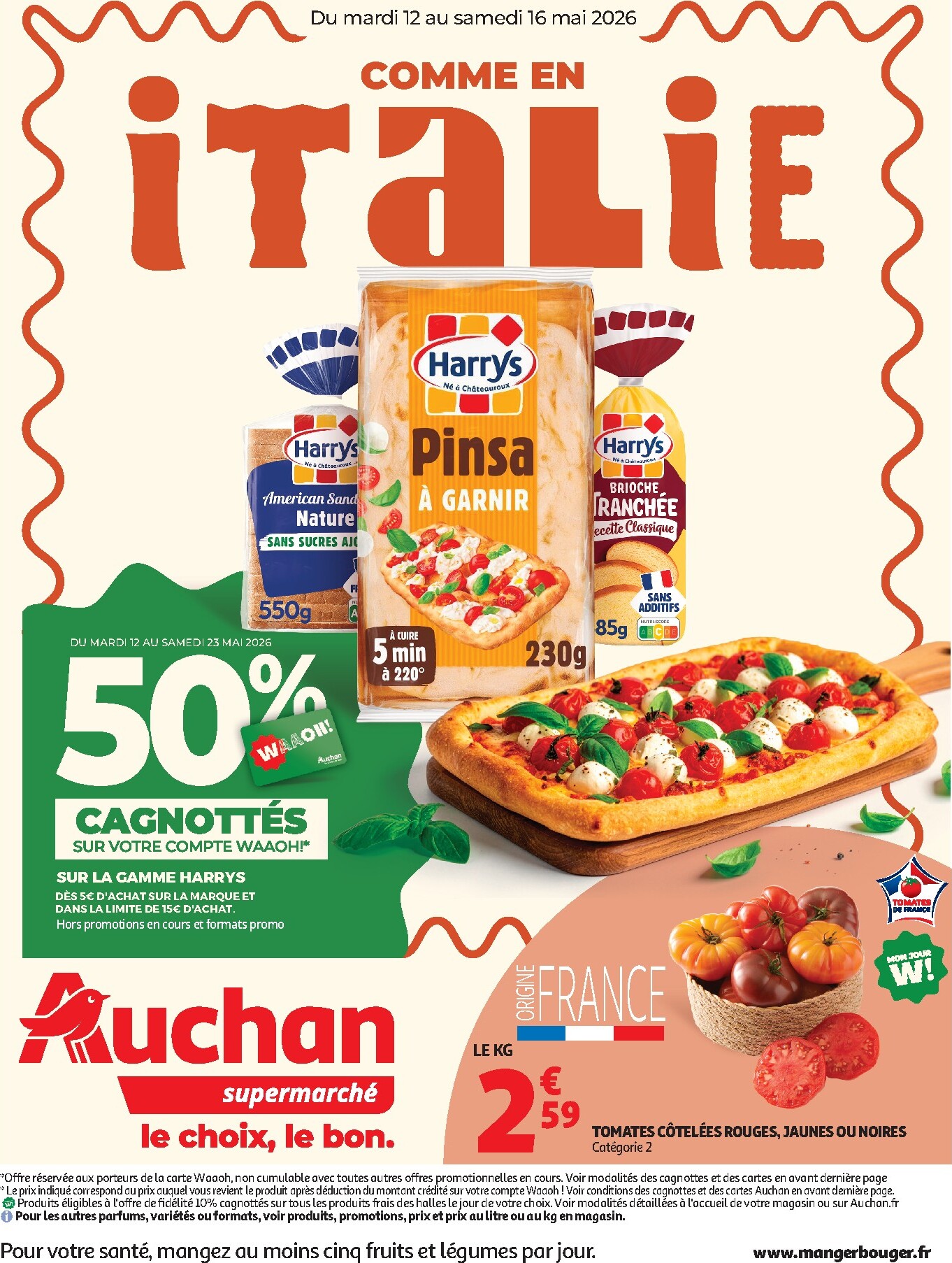 auchan - Flyer Auchan Supermarché - Saveurs Italie supers pour la semaine prochaine du du mardi 12/05/2026 au du samedi 16/05/2026 - page: 1