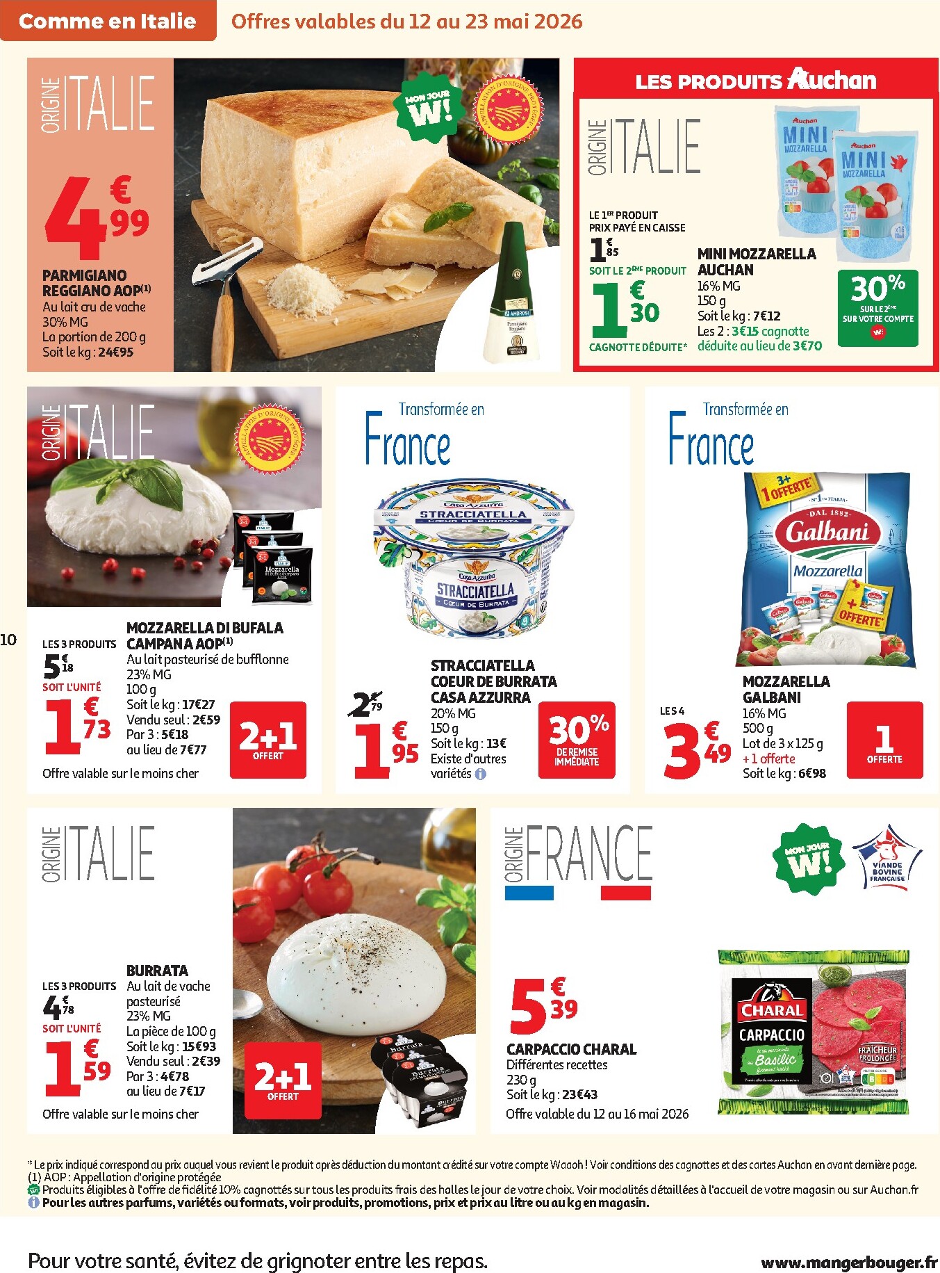 auchan - Flyer Auchan Supermarché - Saveurs Italie supers pour la semaine prochaine du du mardi 12/05/2026 au du samedi 16/05/2026 - page: 10
