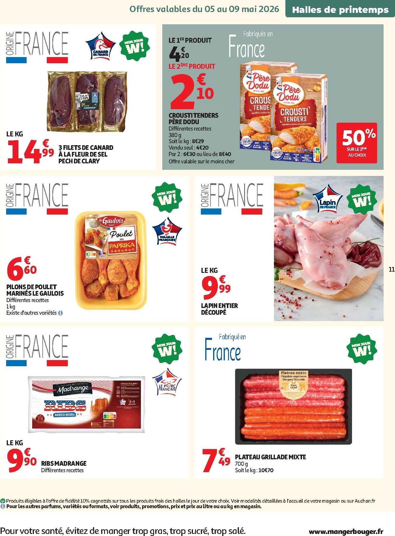 auchan - Current Auchan - Produits laitiers leaflet valid from du mardi 05/05/2026 to du dimanche 17/05/2026 - page: 11