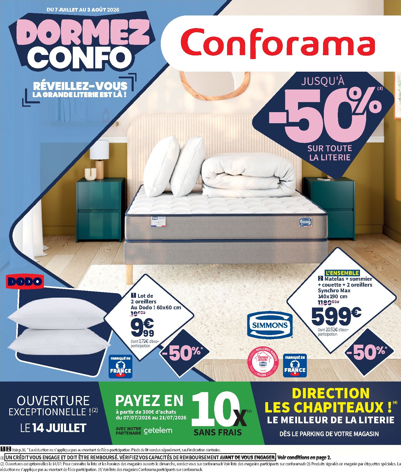 conforama - Current Conforama leaflet valid from du mardi 07/07/2026 to du lundi 03/08/2026 - page: 1
