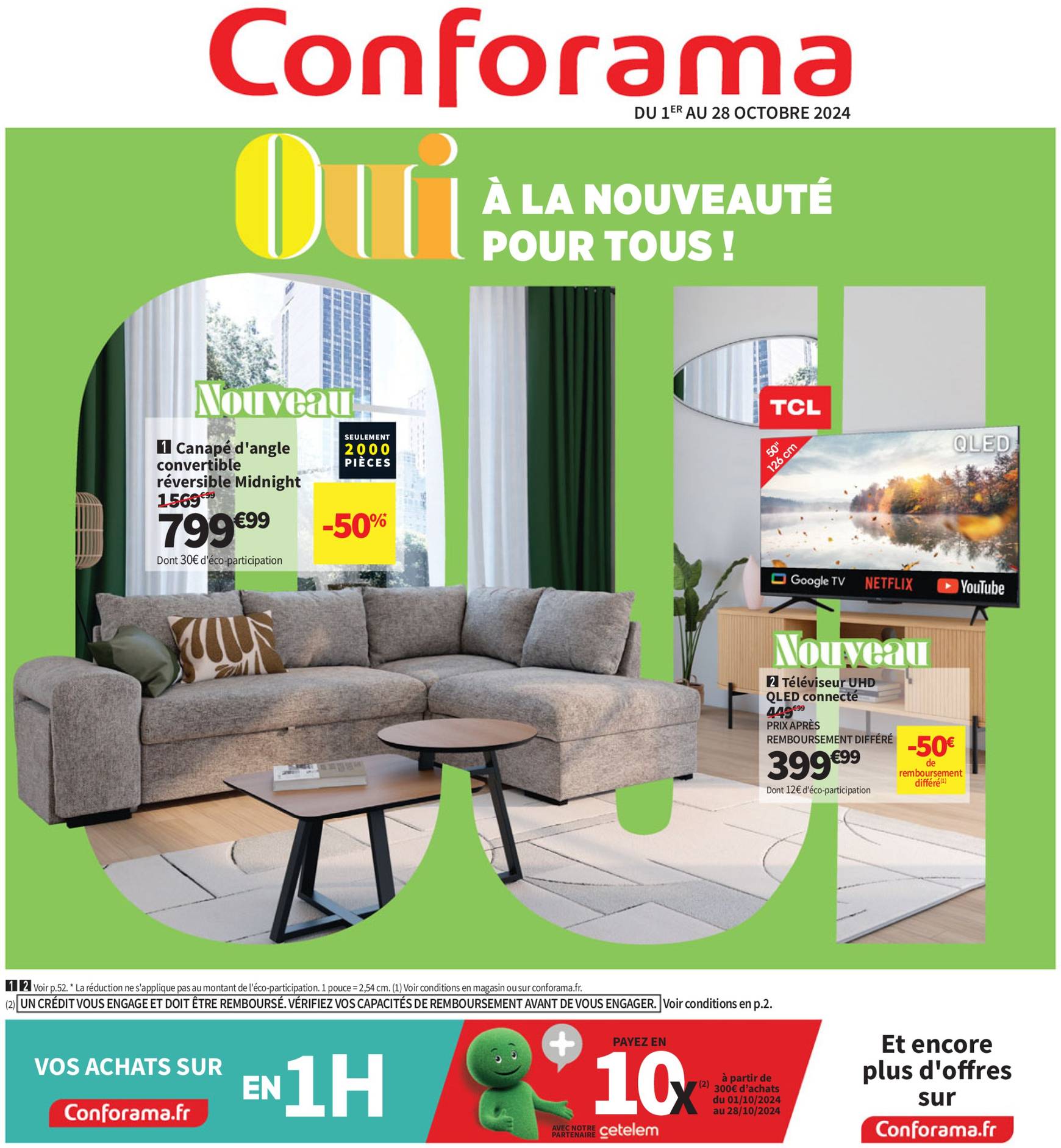 conforama - Catalogue Conforama valable dès 01.10. - 28.10. - page: 1