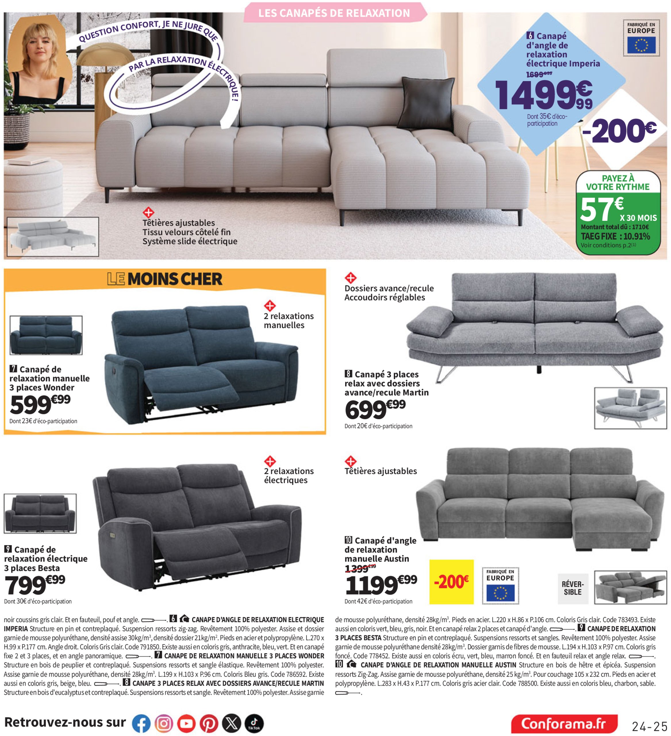 conforama - Catalogue Conforama valable du 10/06 au 07/07 - page: 25 conforama - Catalogue Conforama valable du 10/06 au 07/07 - page: 25