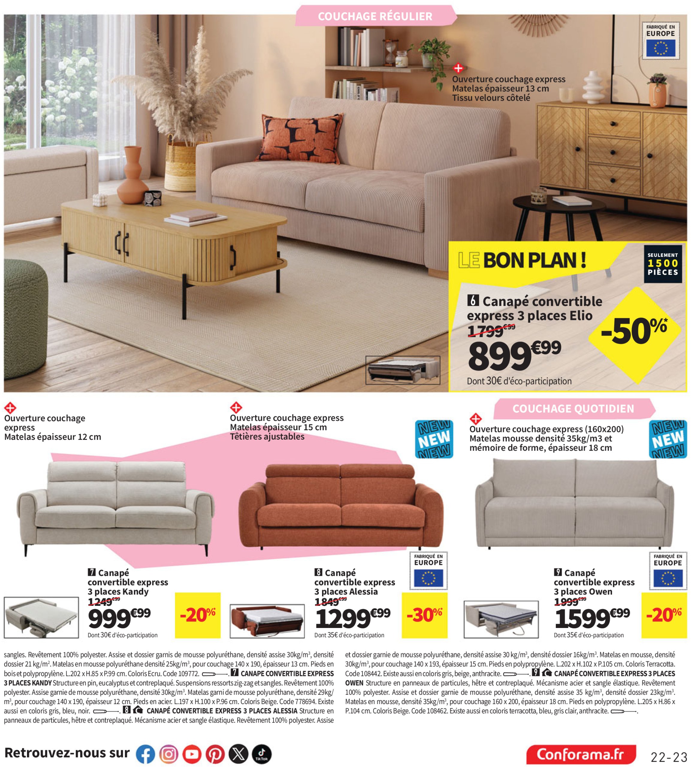 conforama - Catalogue Conforama valable du 10/06 au 07/07 - page: 23 conforama - Catalogue Conforama valable du 10/06 au 07/07 - page: 23