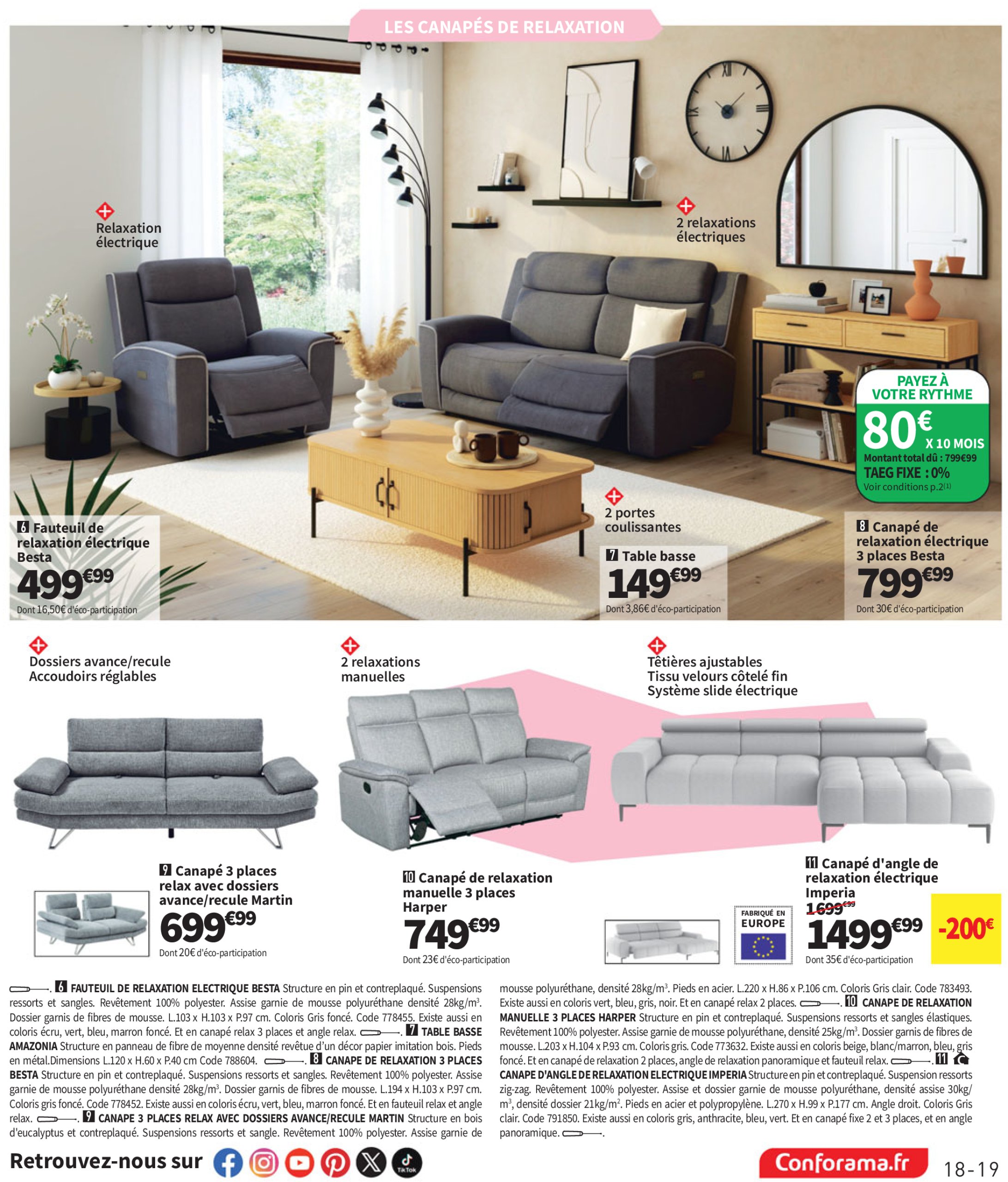 conforama - Catalogue Conforama valable du 08/07 au 04/08 - page: 19