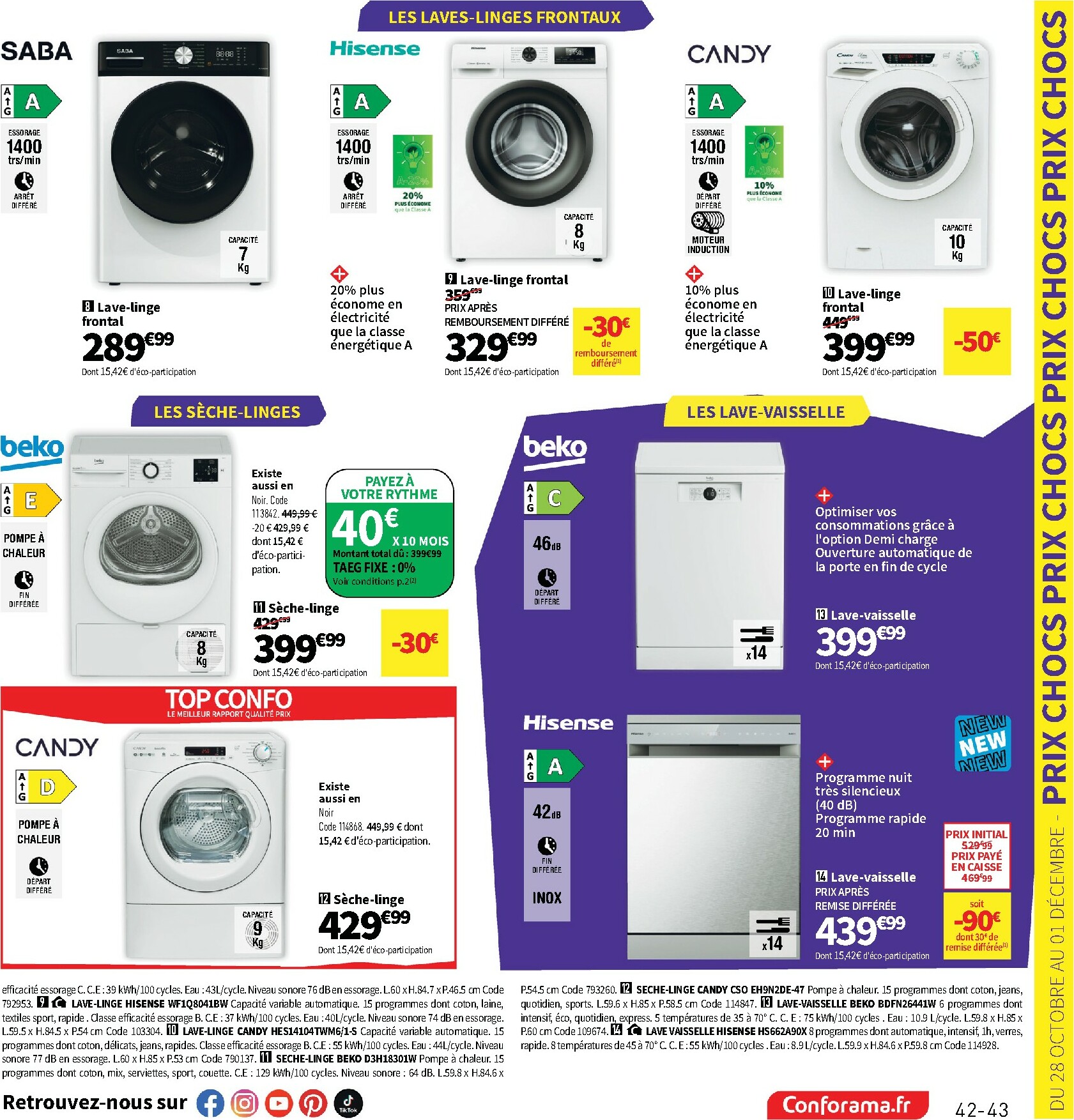 conforama - Catalogue Conforama valable du 28/10 au 25/12 - page: 43 conforama - Catalogue Conforama valable du 28/10 au 25/12 - page: 43