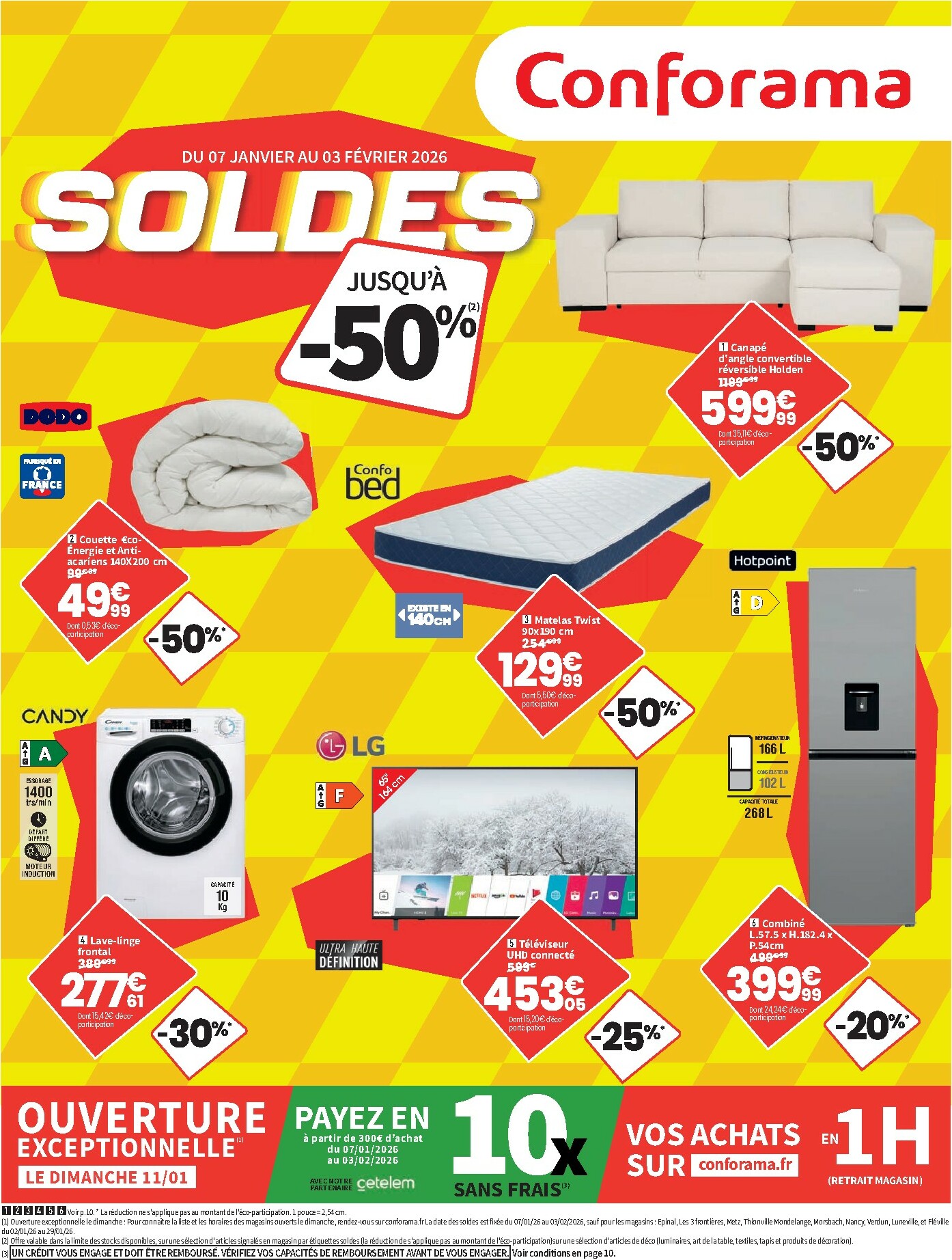 conforama - Catalogue Conforama - Soldes valable du 07/01 au 03/02 - page: 1