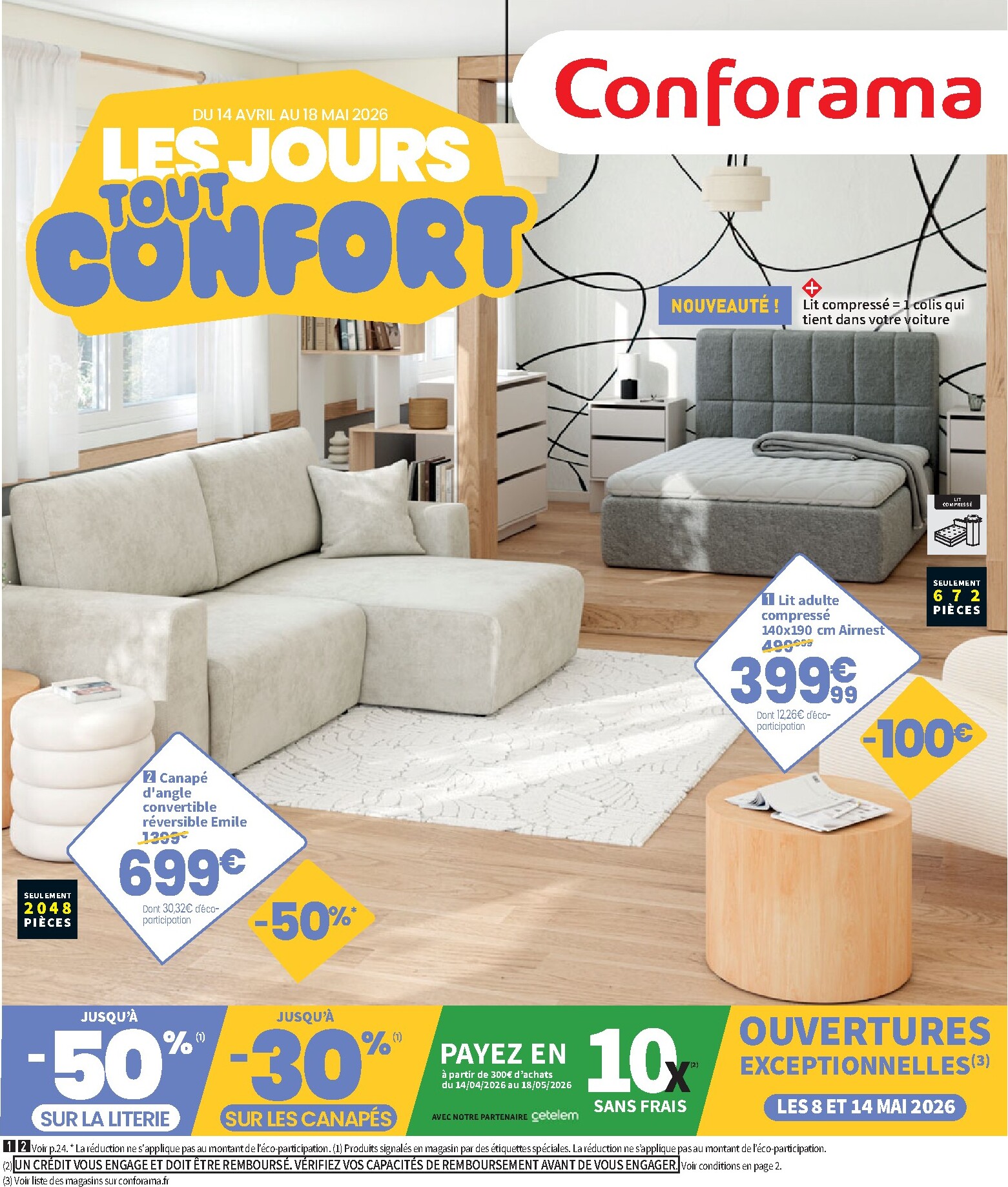 conforama - Current Conforama leaflet valid from du mardi 14/04/2026 to du lundi 18/05/2026 - page: 1