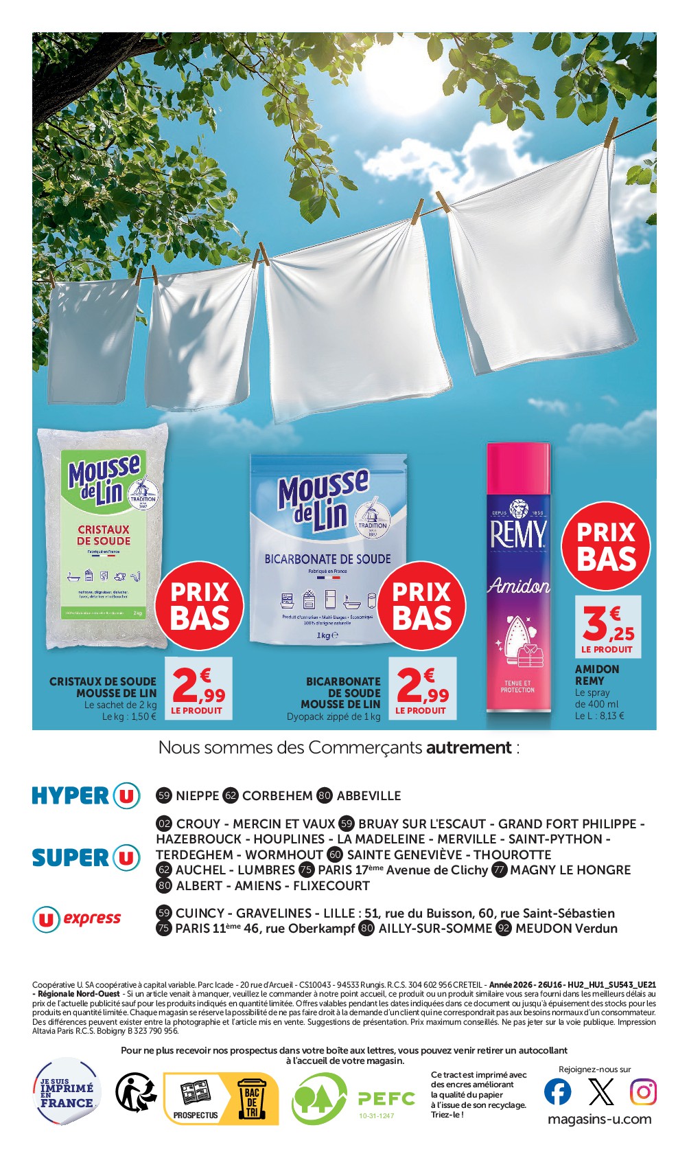 super-u - Flyer Super U - Engagés pour soutenir nos partenaires locaux Hauts de France pour la semaine prochaine du du mardi 23/06/2026 au du dimanche 05/07/2026 - page: 24