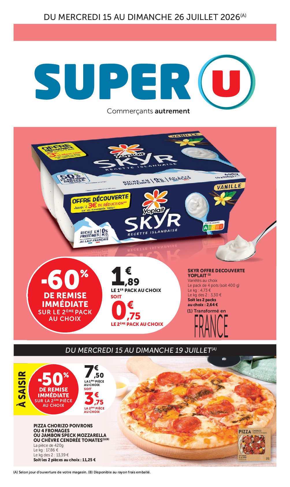 super-u - Prospectus Super U valide du du mercredi 15/07/2026 au du dimanche 26/07/2026 - page: 1