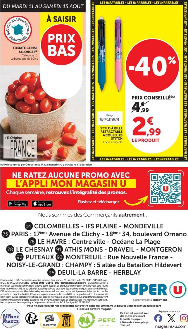 super-u - Flyer Super U pour la semaine prochaine du du mardi 11/08/2026 au du dimanche 23/08/2026 - page: 20