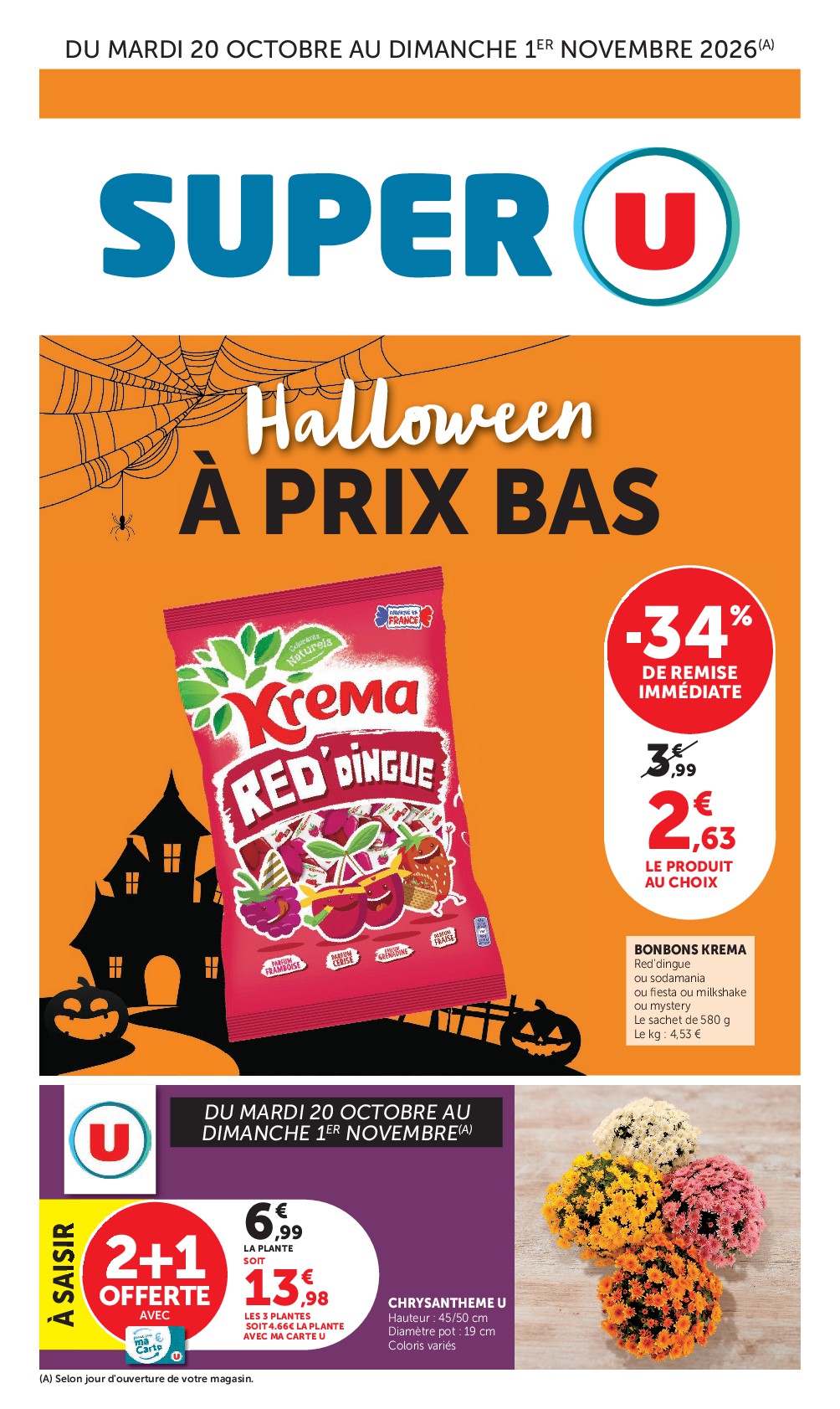 super-u - Prospectus Super U - Halloween à prix bas valide du du mardi 20/10/2026 au du dimanche 01/11/2026 - page: 1