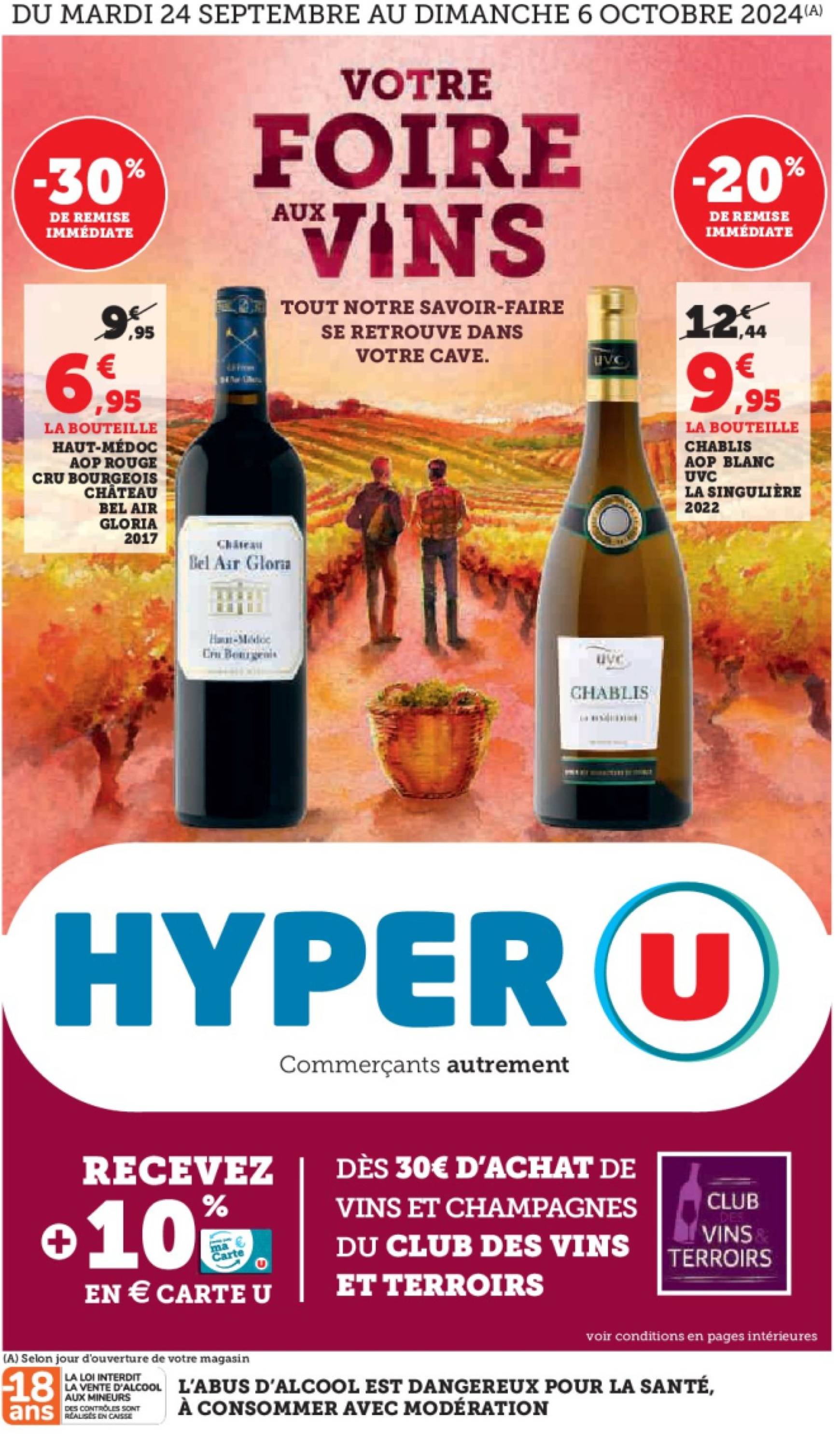 super-u - Catalogue Hyper U - Foire aux vins ! valable dès 24.09. - 06.10. - page: 1