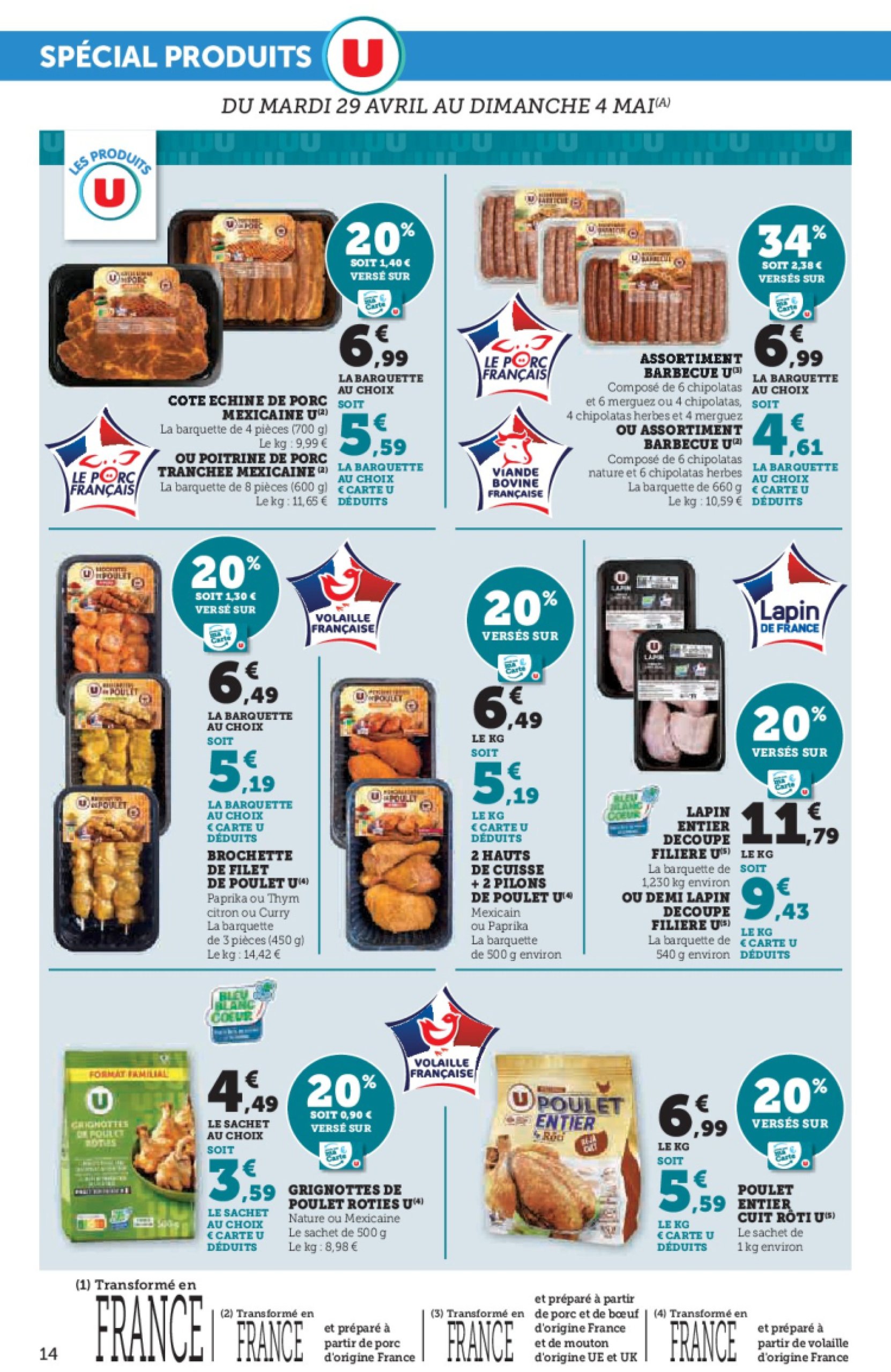 super-u - Catalogue Hyper U - Spécial cuisine traditionnelle à prix bas ! valable dès 29/04 - 11/05 - page: 14 super-u - Catalogue Hyper U - Spécial cuisine traditionnelle à prix bas ! valable dès 29/04 - 11/05 - page: 14