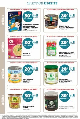 super-u - Catalogue Super U - Ma sélection Carte U août valable du 04/08 au 07/09 - page: 20