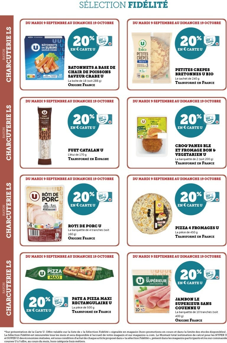 super-u - Catalogue Super U - Ma Sélection Carte U valable du 09/09 au 19/10 - page: 4