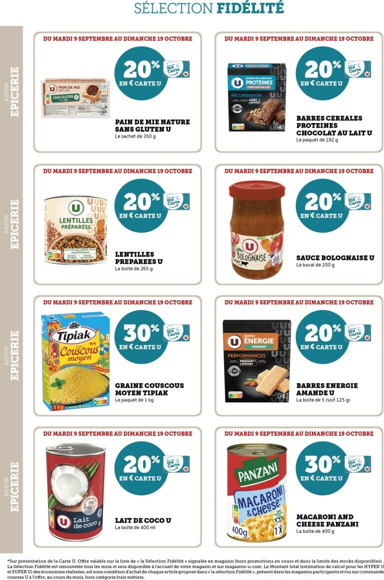 super-u - Catalogue Super U - Ma Sélection Carte U valable du 09/09 au 19/10 - page: 22