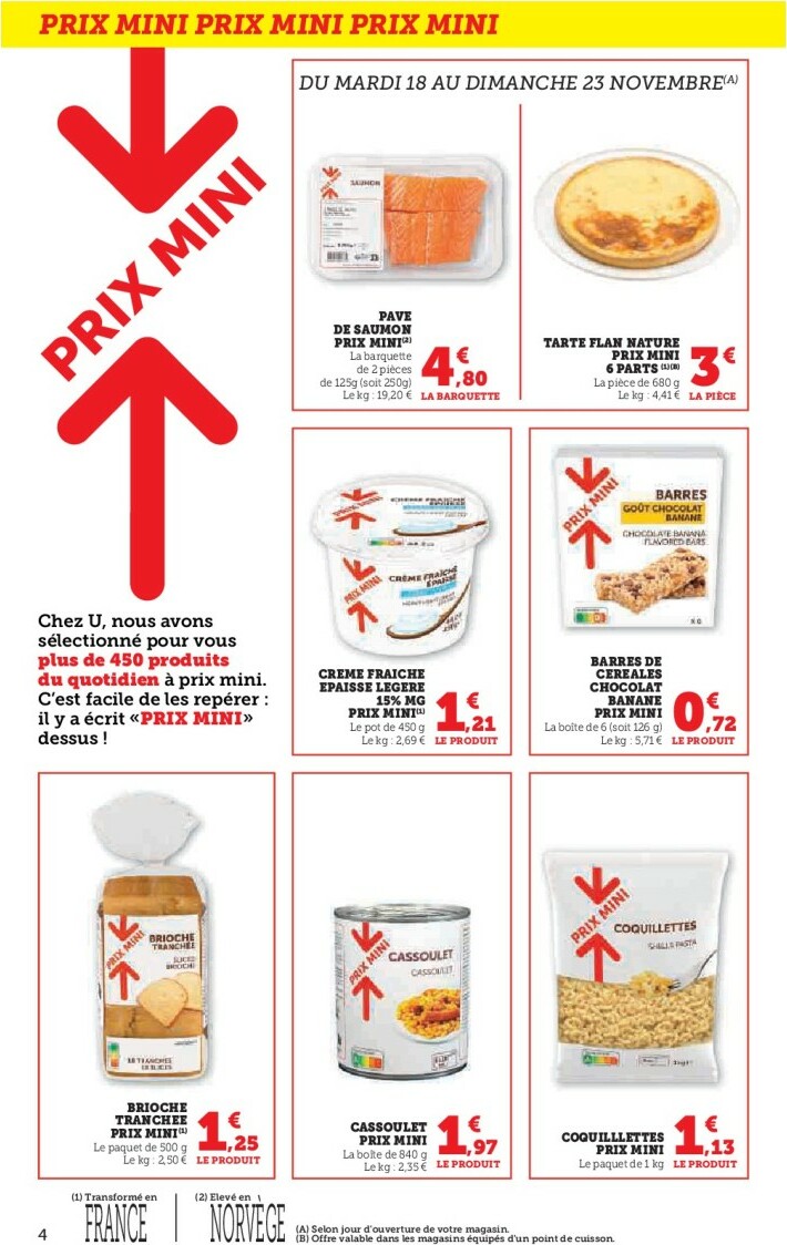 super-u - Catalogue Super U - Les prix bas de la semaine - PARIS valable du 18/11 au 30/11 - page: 4