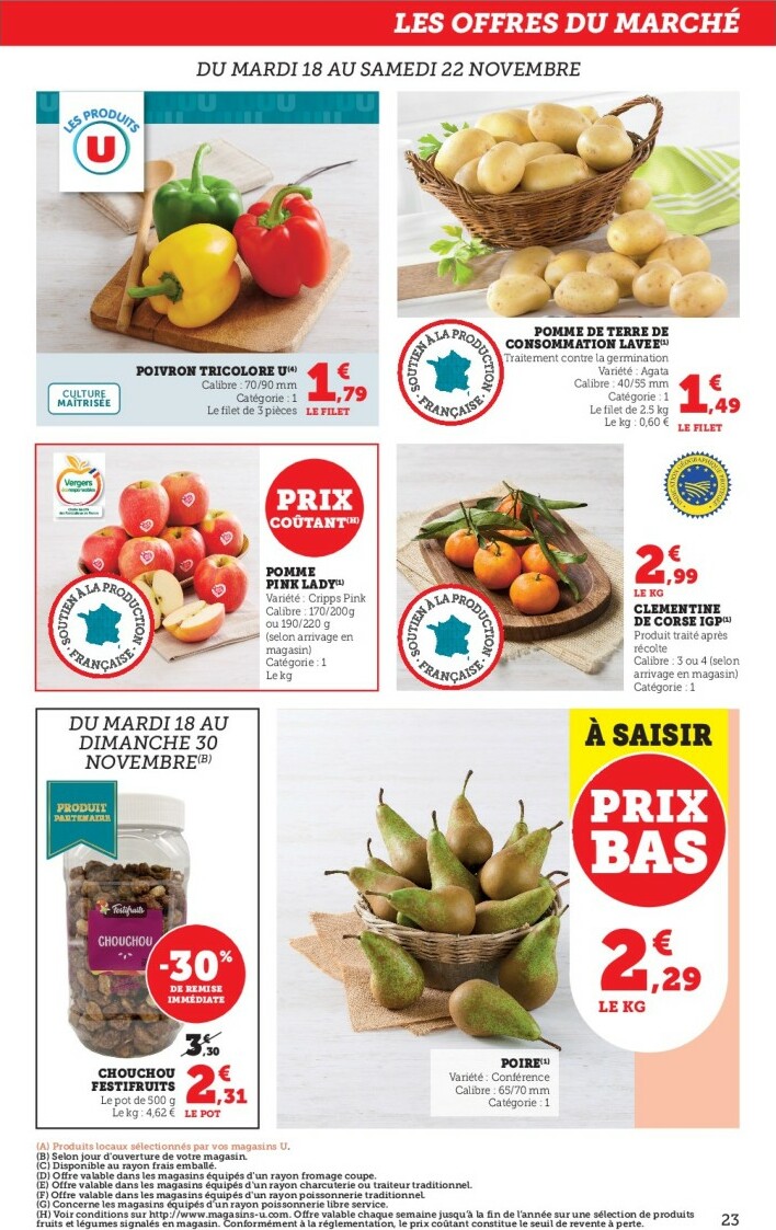 super-u - Catalogue Super U - Les prix bas de la semaine valable du 18/11 au 30/11 - page: 23