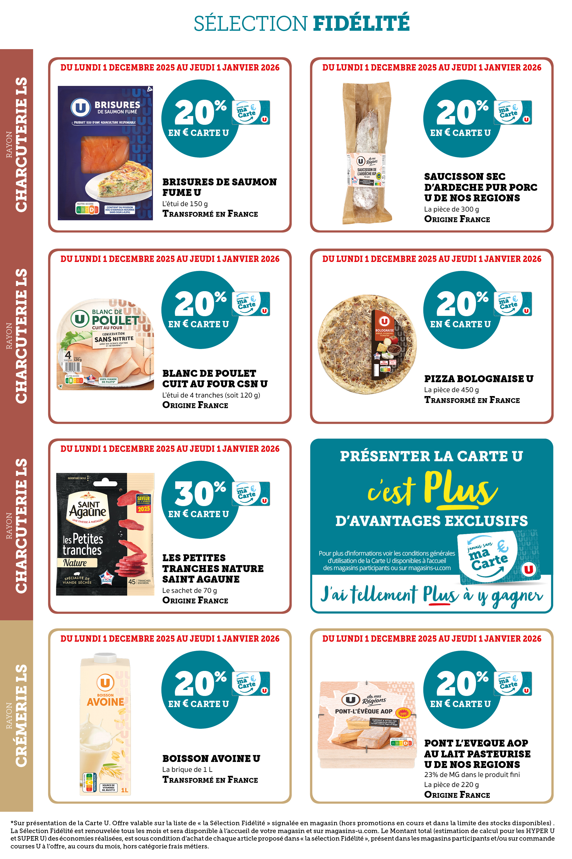 super-u - Catalogue Super U - Ma sélection Carte U décembre valable du 01/12 au 01/01 - page: 4