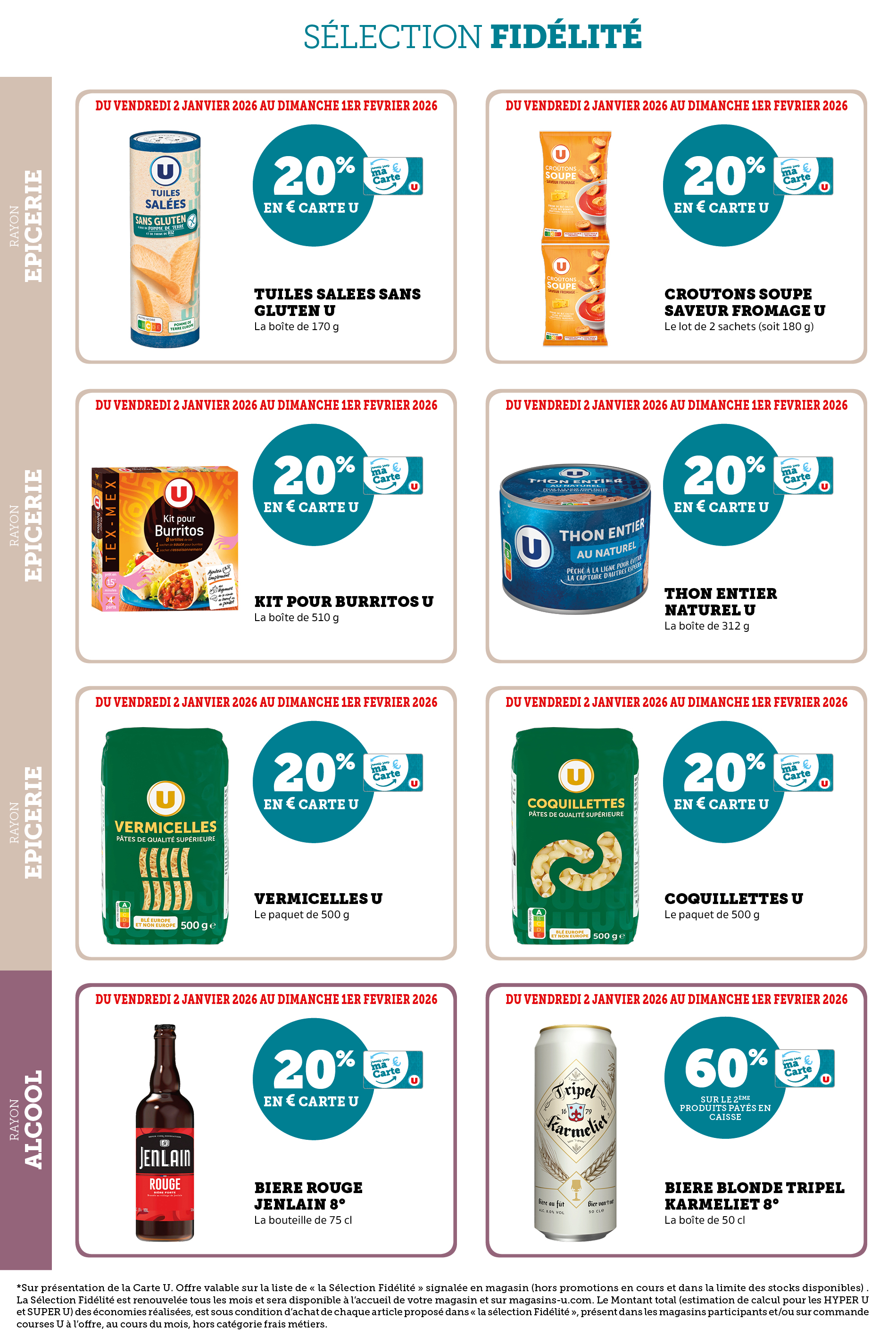 super-u - Catalogue Super U - Ma sélection Carte U janvier valable du 02/01 au 01/02 - page: 20