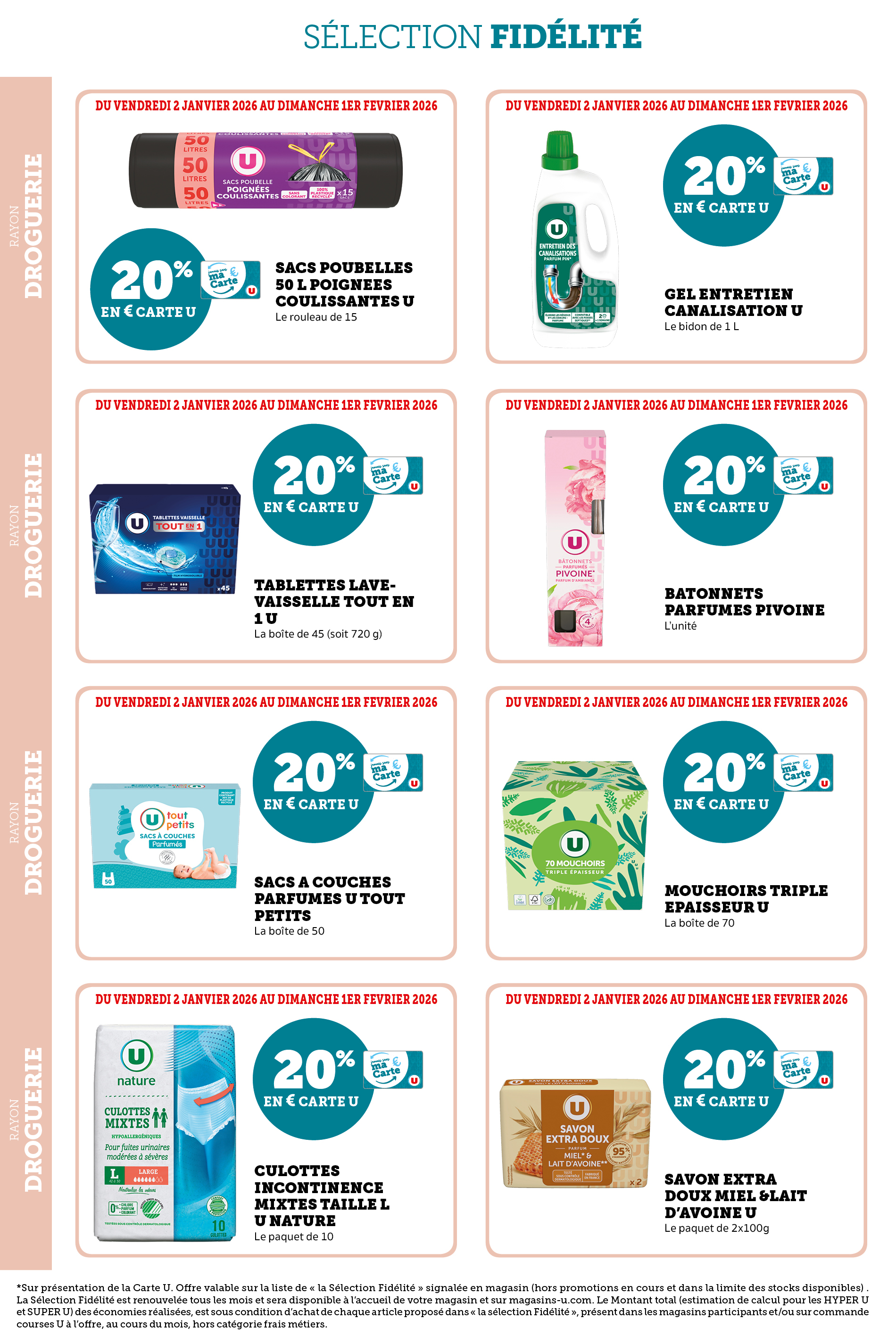 super-u - Catalogue Super U - Ma sélection Carte U janvier valable du 02/01 au 01/02 - page: 8