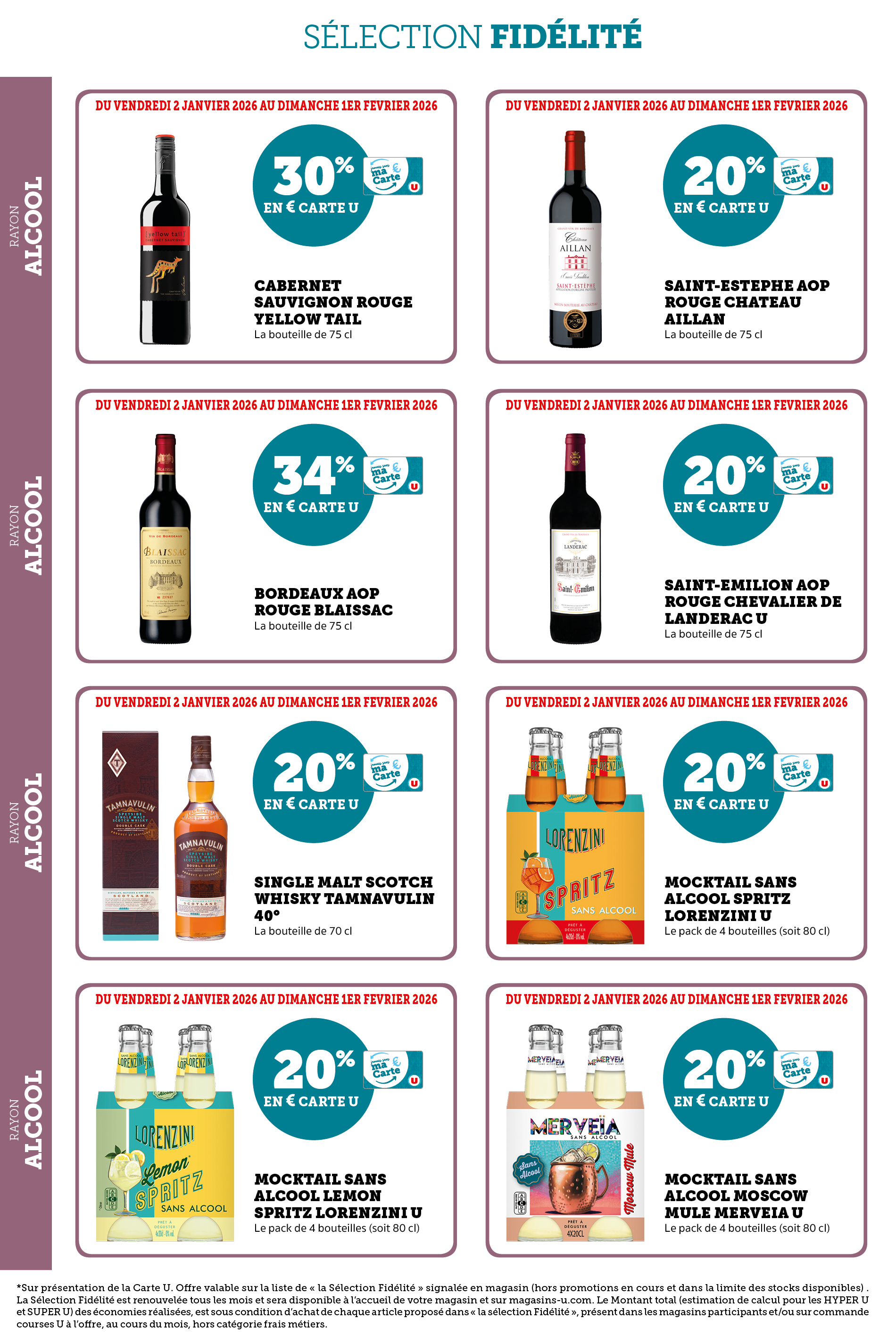 super-u - Catalogue Super U - Ma sélection Carte U janvier valable du 02/01 au 01/02 - page: 22