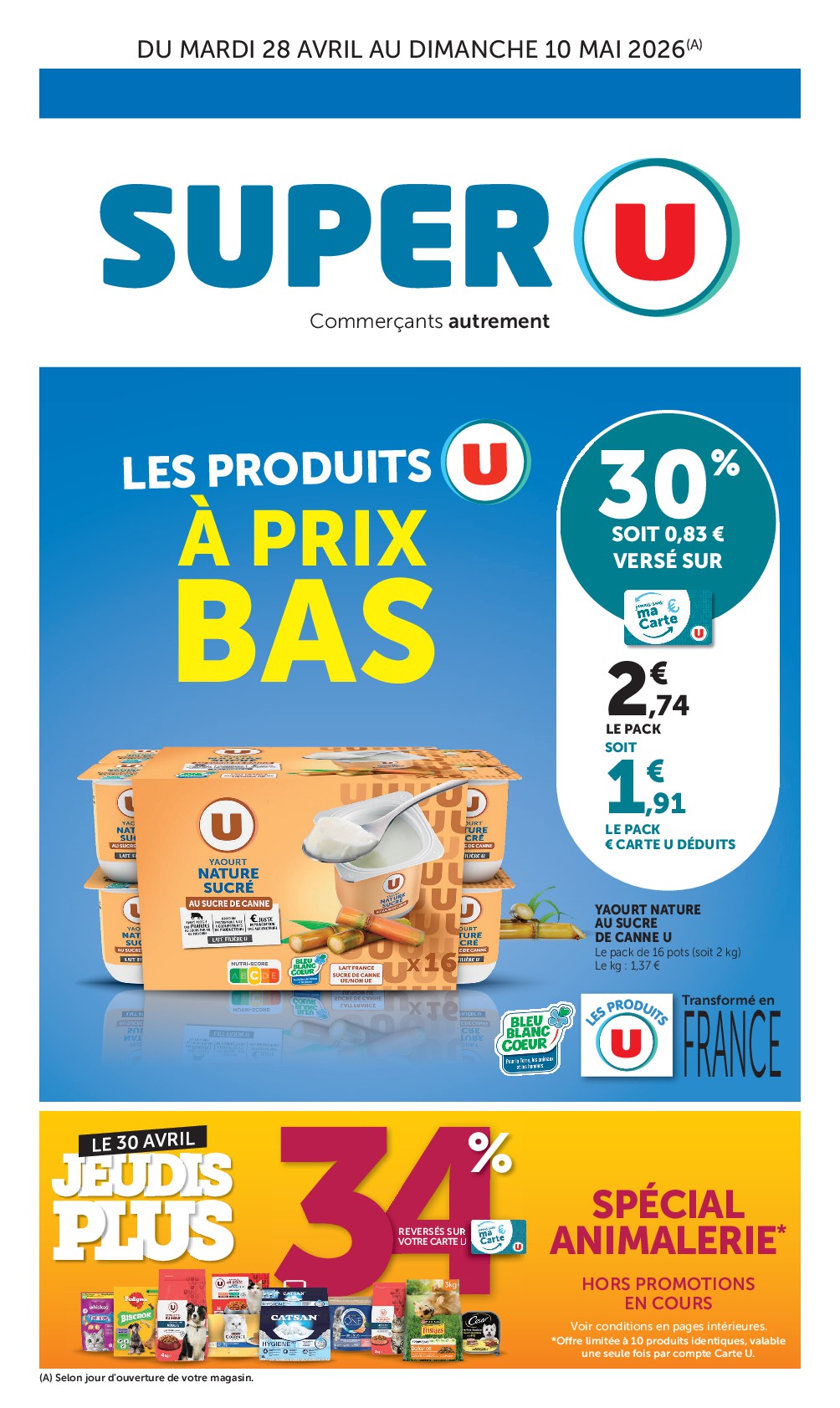 super-u - Prospectus Super U valide du du mardi 28/04/2026 au du dimanche 10/05/2026 - page: 1
